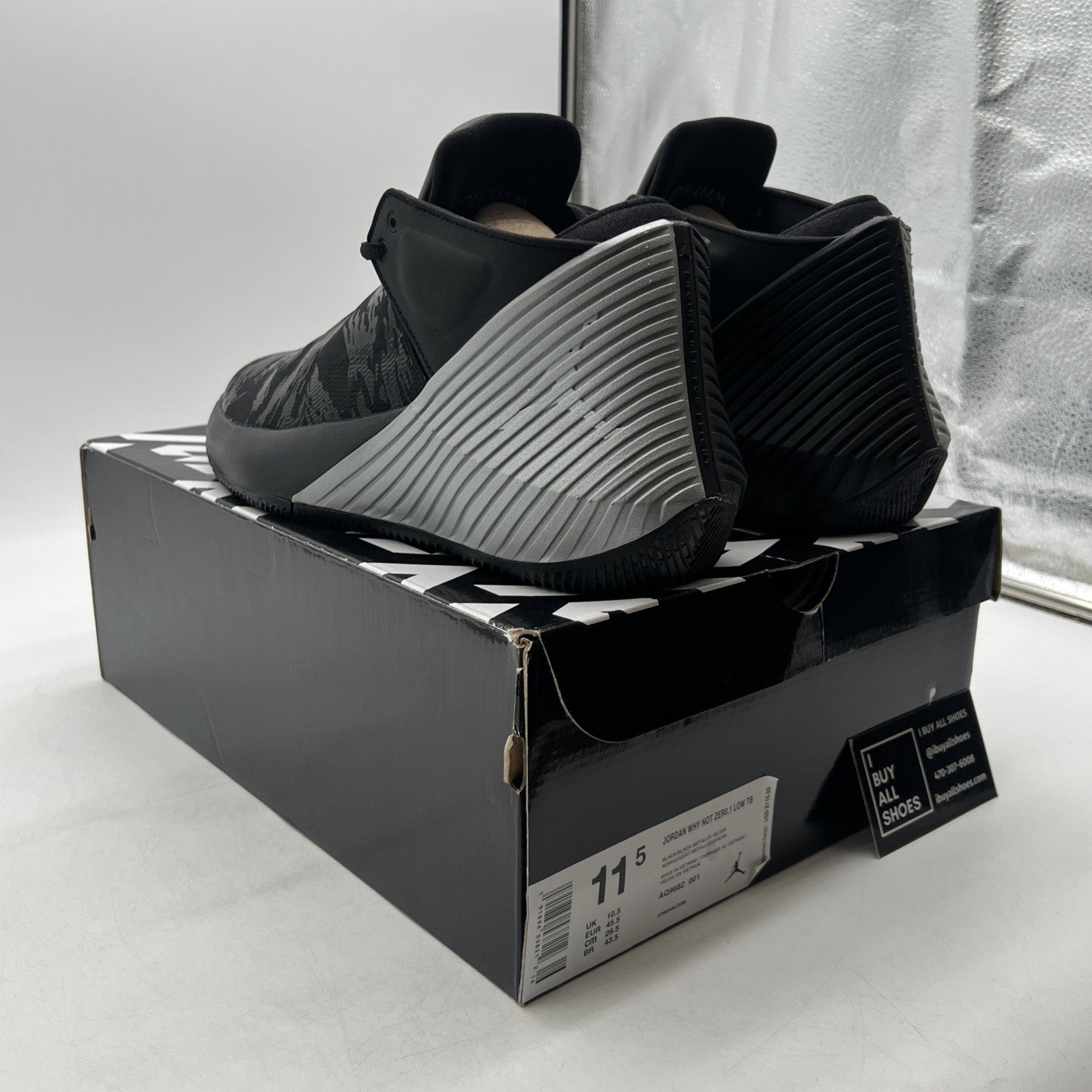 Size 11.5 - Jordan Why Not Zer0.1 TB Low Black Metallic Silver(AQ9682-001)
