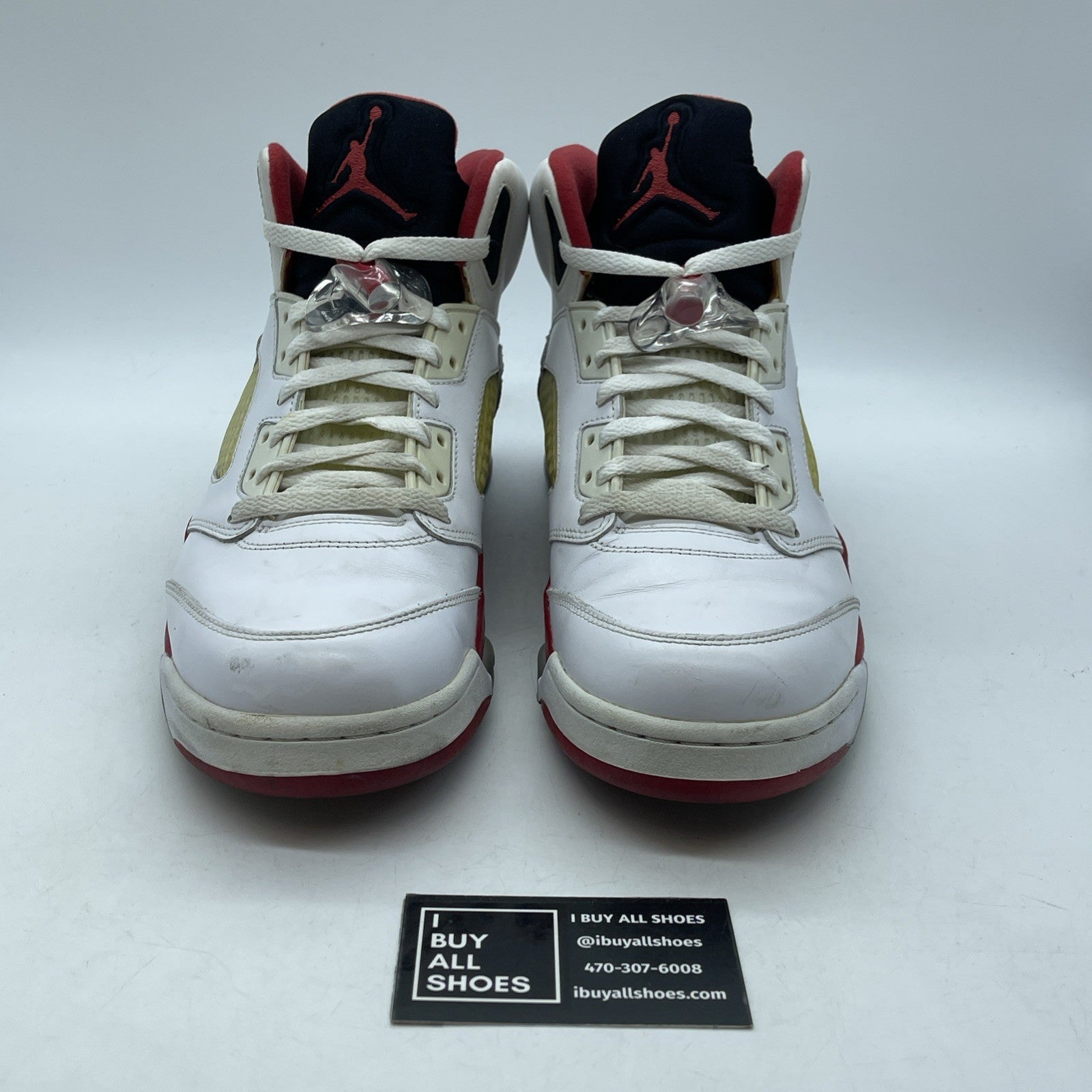 Size 10.5 - Air Jordan 5 Retro 2013 Fire Red White Black Leather (136027-120)