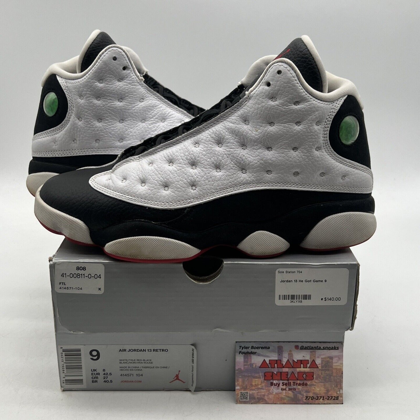 Size 9 - Jordan 13 Retro He Got Game 2018 White Black Red Leather (414571-104)