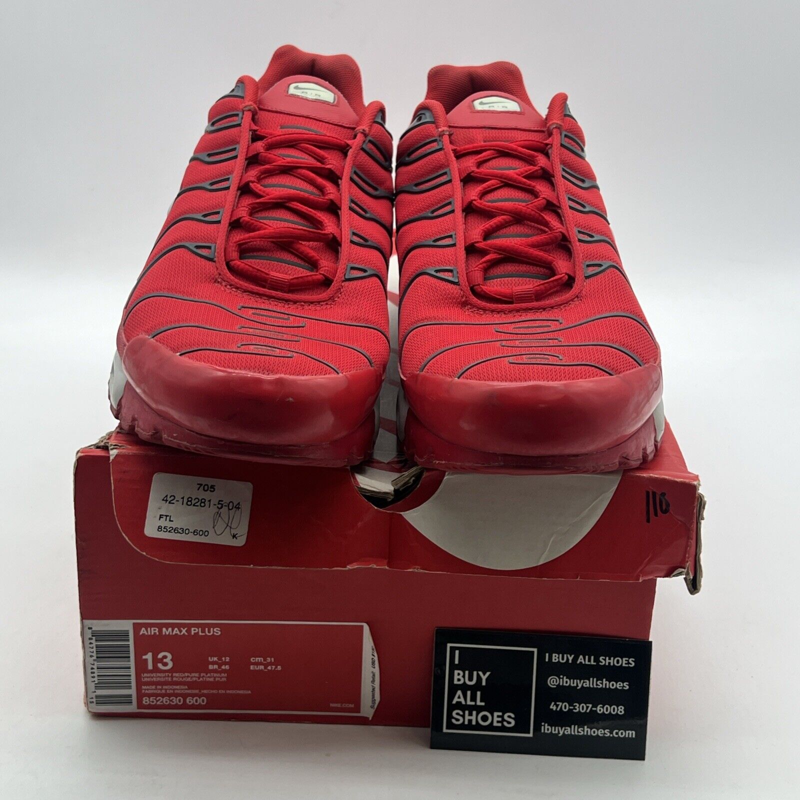 Size 13 - Nike Air Max Plus Red Pure Platinum (852630-600)