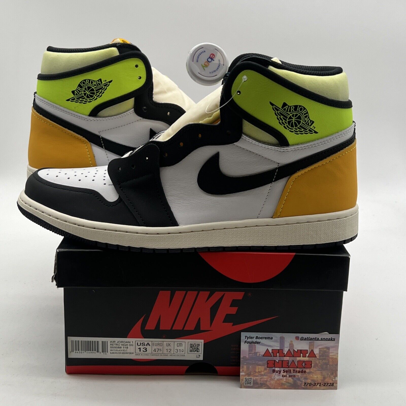 Size 13 - Air Jordan 1 Retro High OG Volt (555088-118)