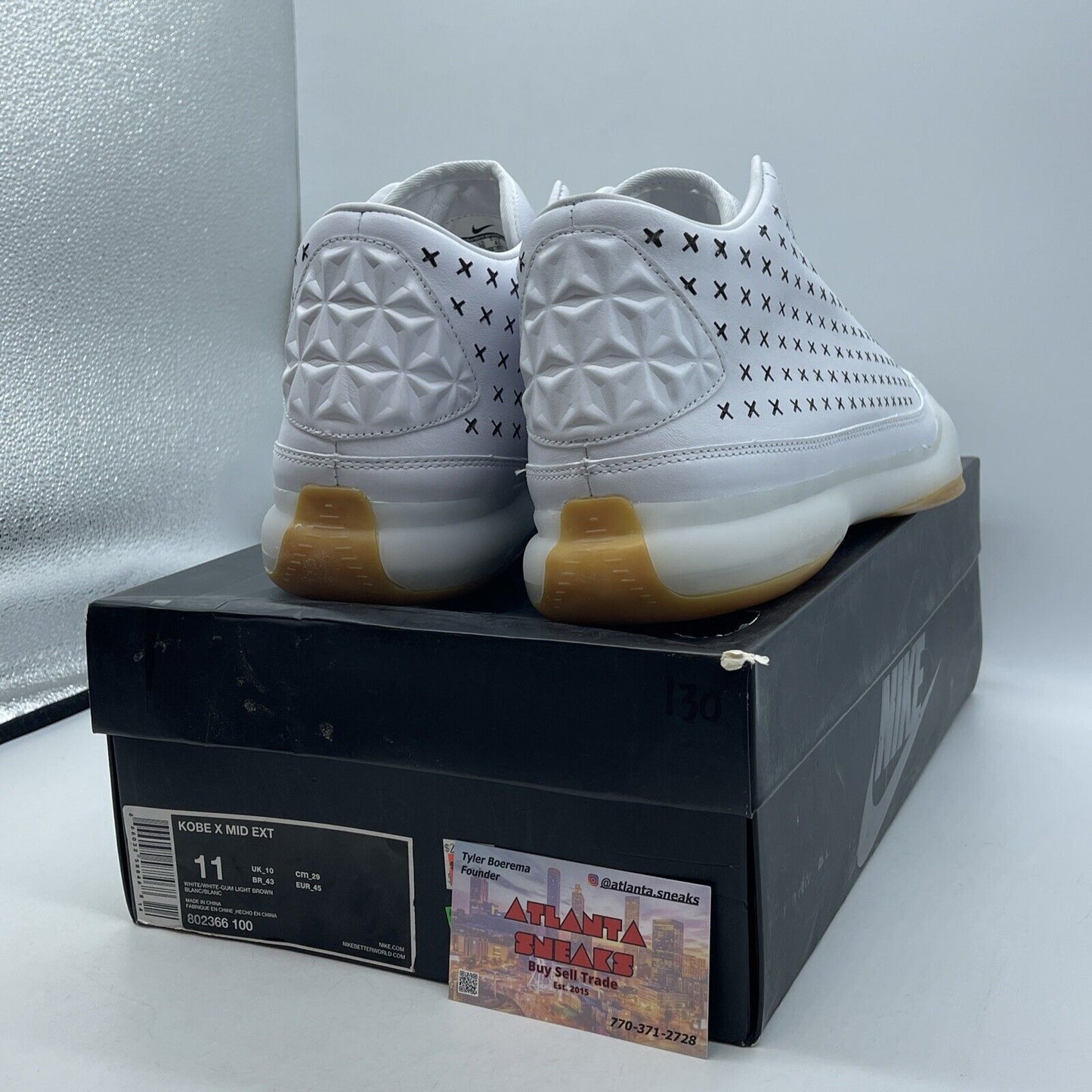 Size 11 - Nike Kobe 10 EXT Mid White Gum Gold Leather (802366-100)