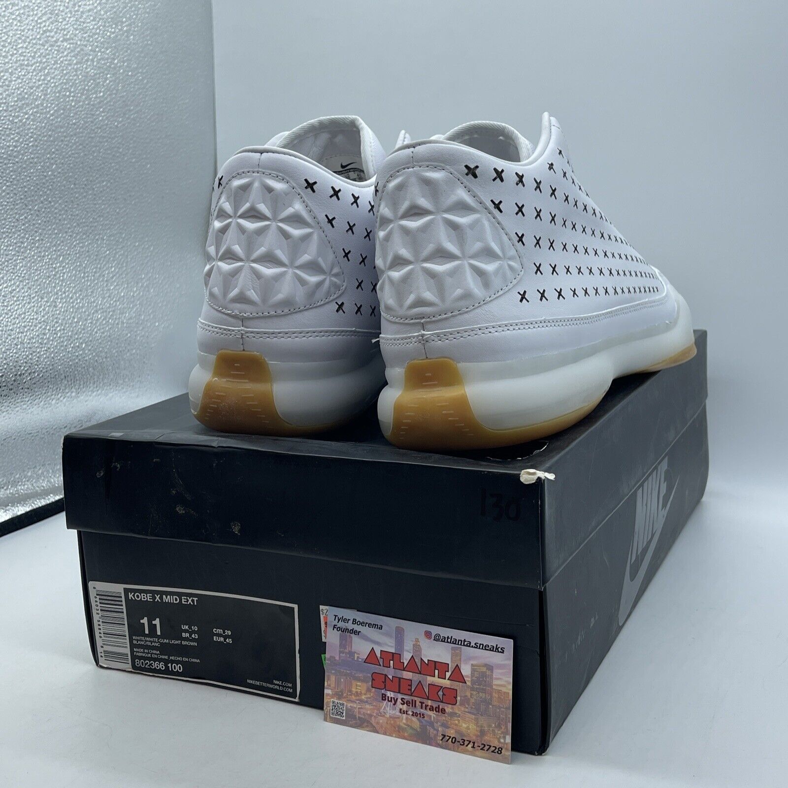 Size 11 - Nike Kobe 10 EXT Mid White Gum Gold Leather (802366-100)