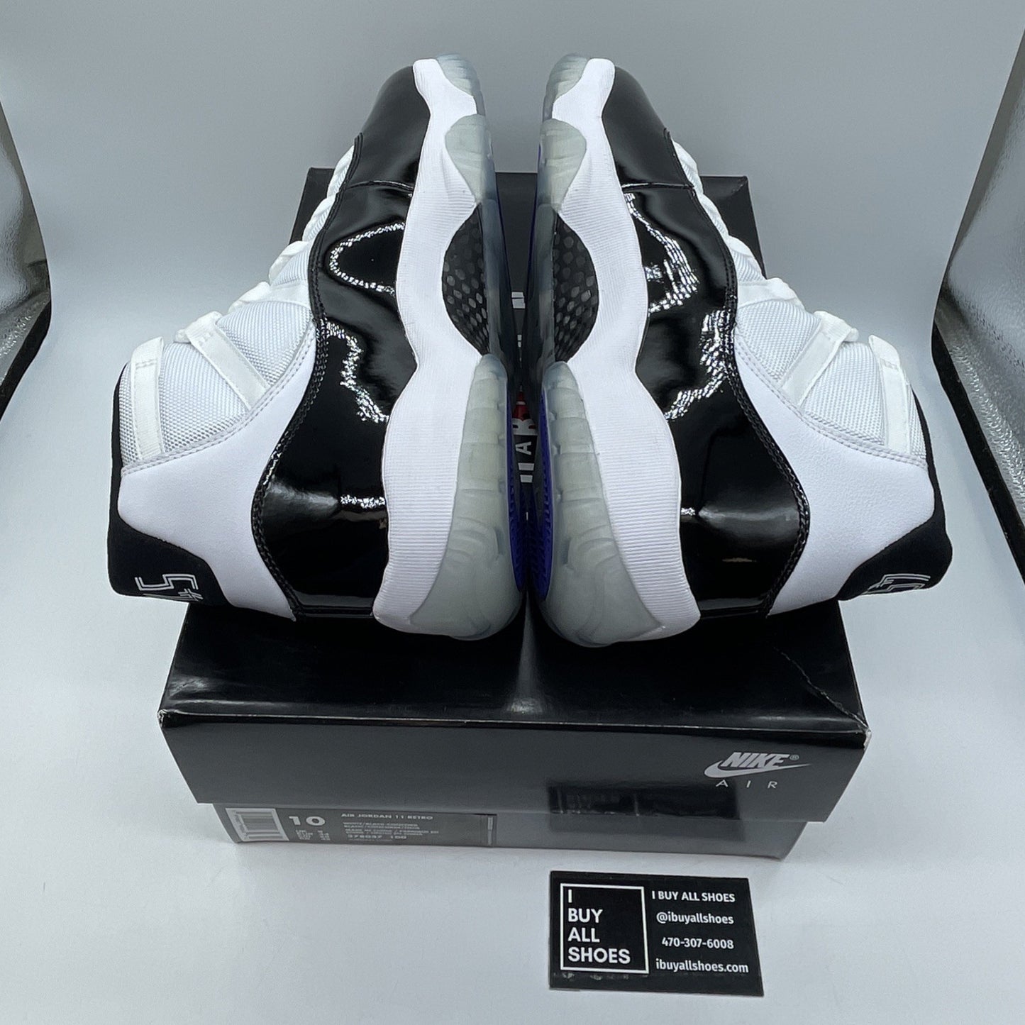 Size 10 - Jordan 11 Retro High Concord White Black Suede Leather (378037-100)