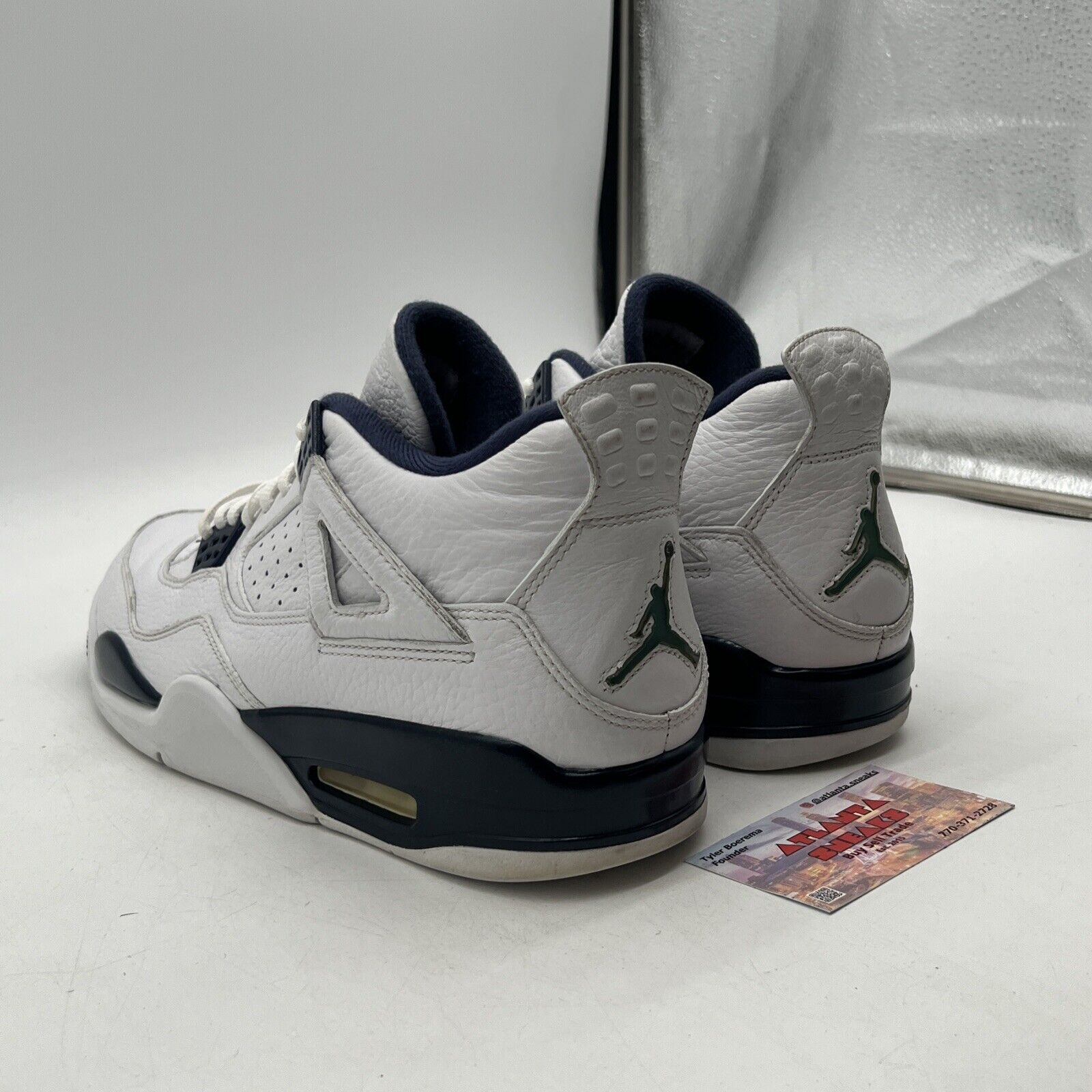 Size 11 - Air Jordan 4 Retro LS Columbia White Navy Leather (314254-107)