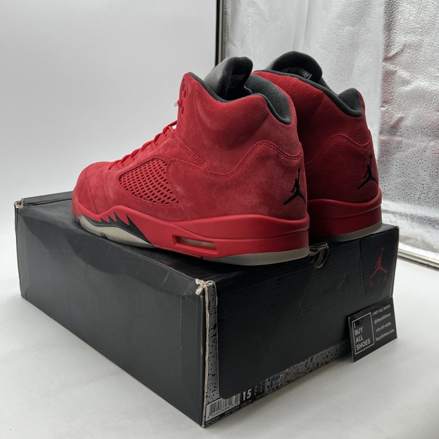 Size 15 - Air Jordan 5 Retro Red Suede (136027-602)