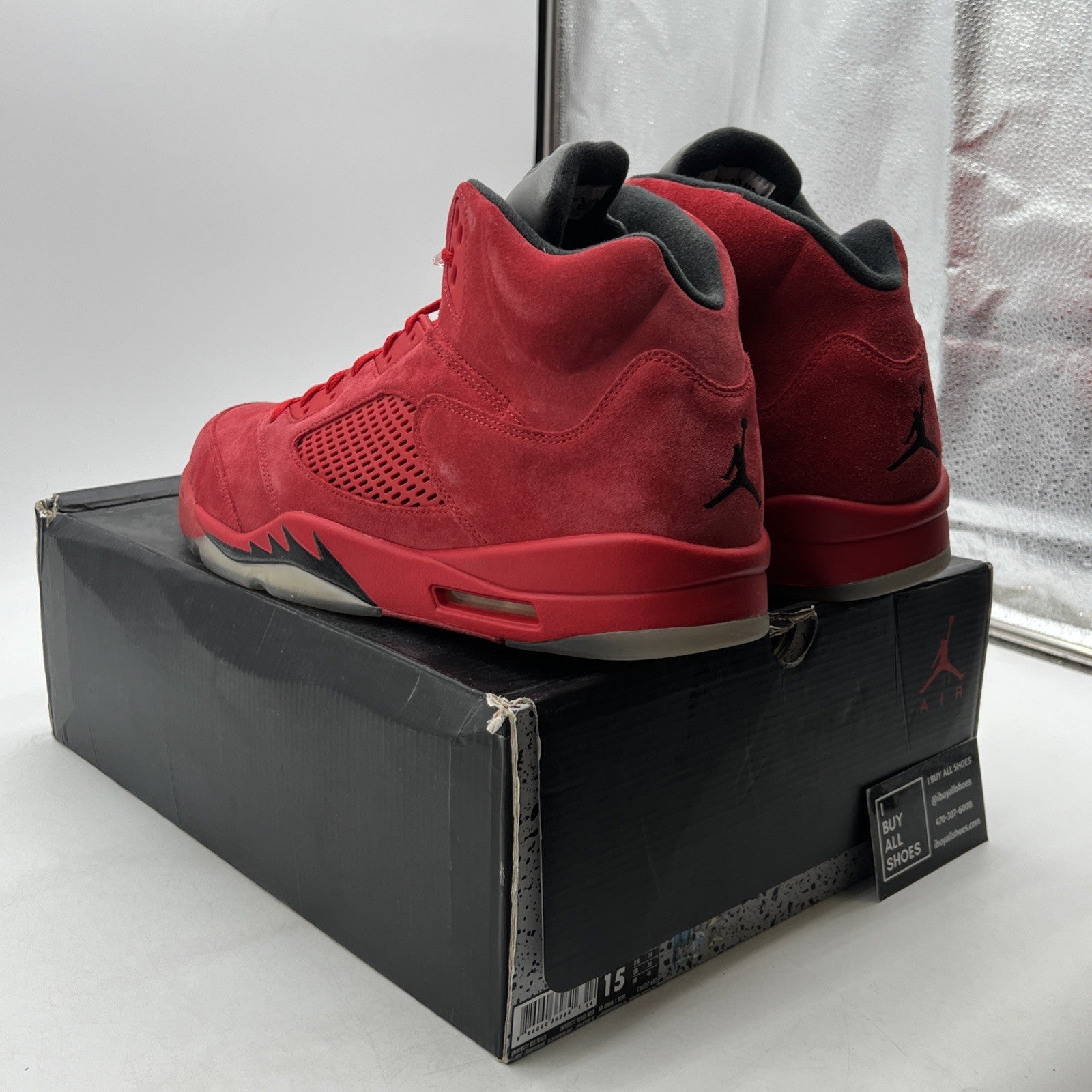 Size 15 - Air Jordan 5 Retro Red Suede (136027-602)