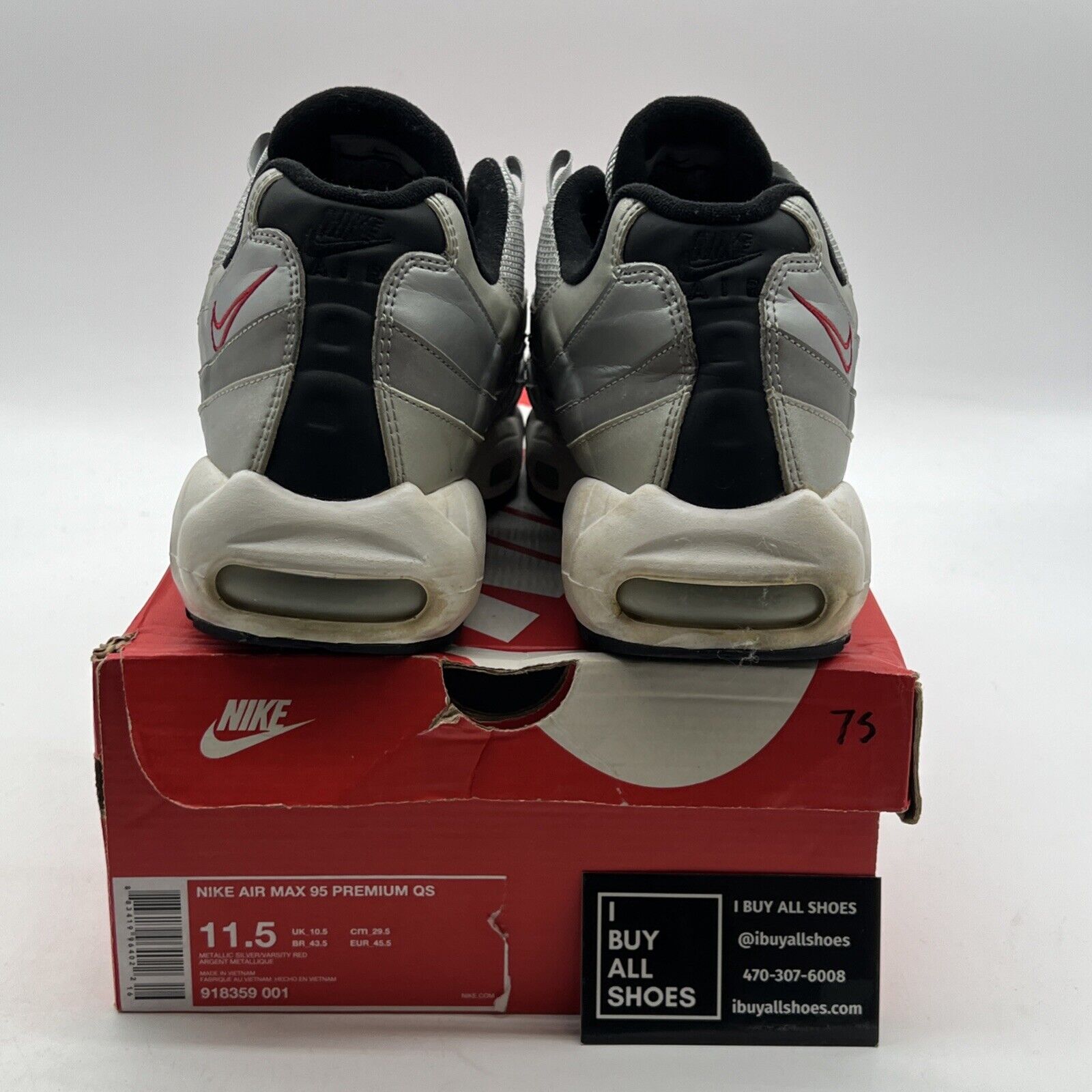 Size 11.5 - Nike Air Max 95 QS Silver Bullet (918359-001)