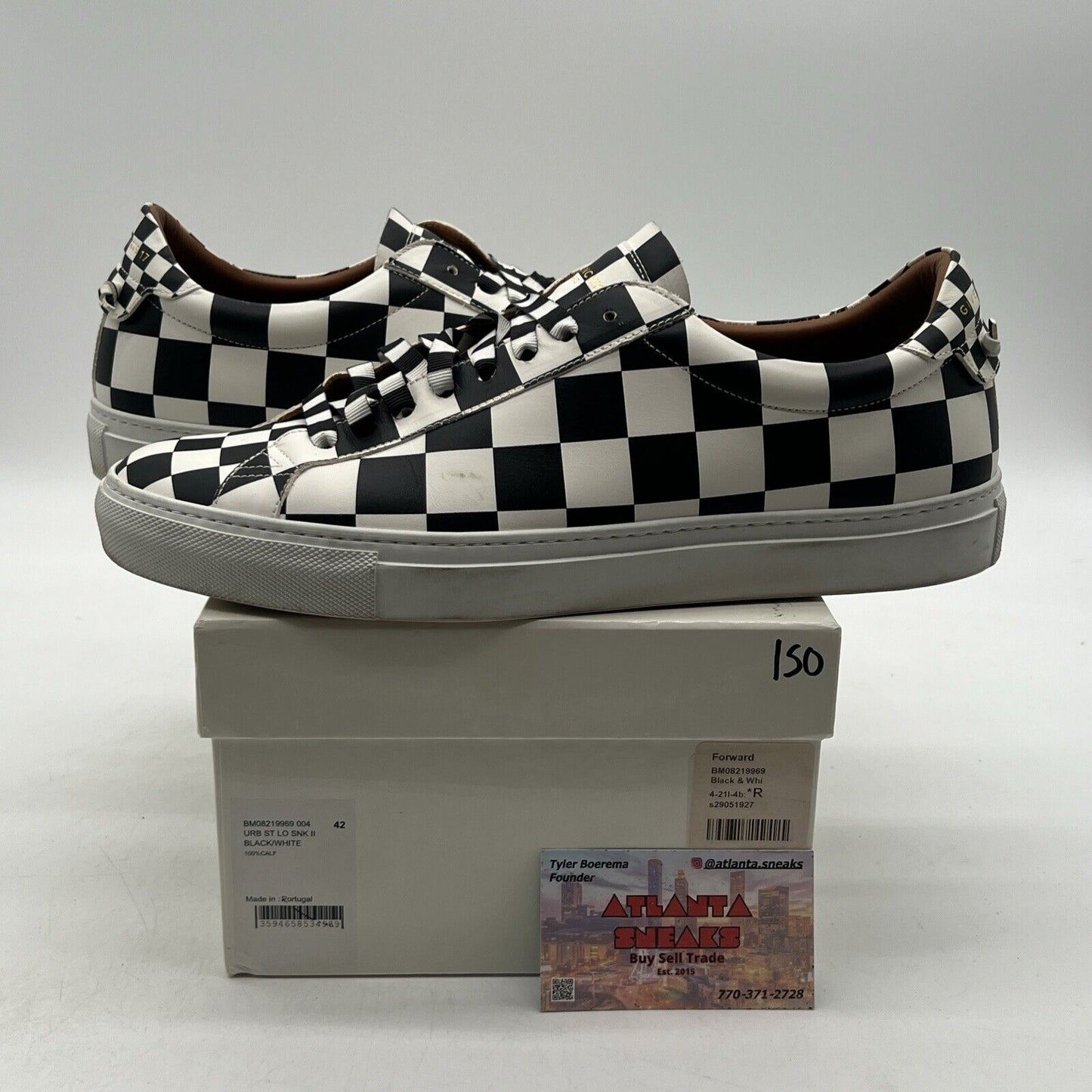 Size 42 - Givenchy Men Shoes Sneakers Black White Leather