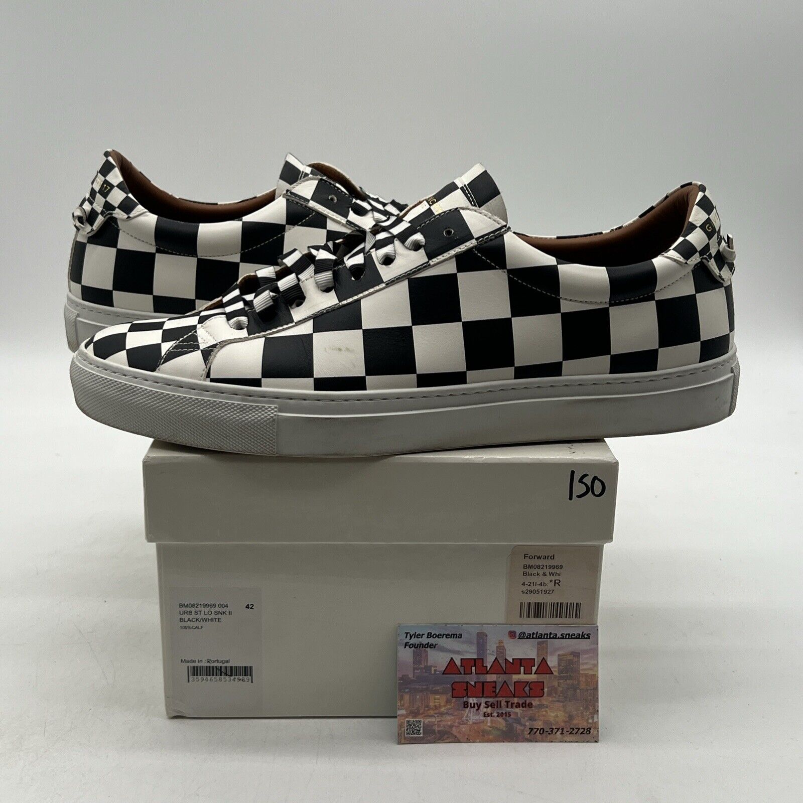 Size 42 - Givenchy Men Shoes Sneakers Black White Leather