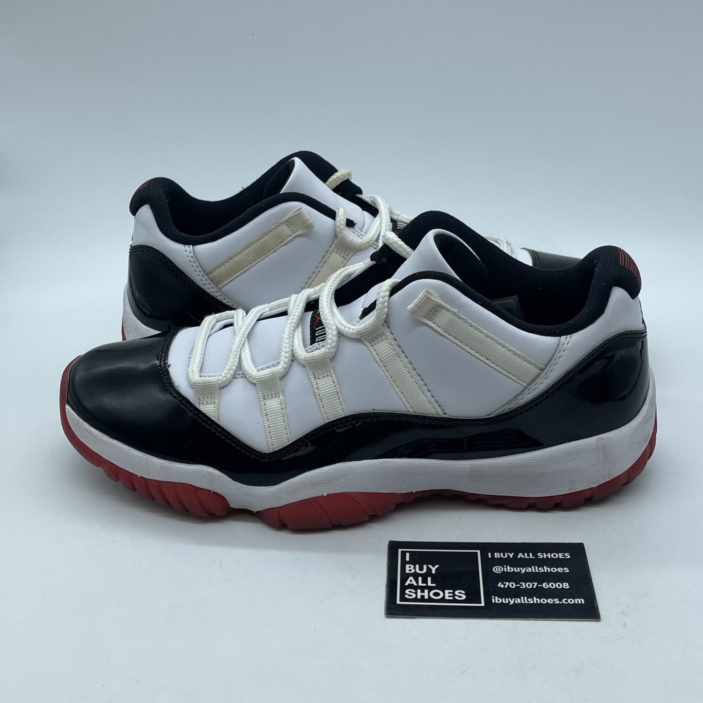 Size 10 - Air Jordan 11 Retro Low Concord-Bred Black White Leather (AV2187-160)