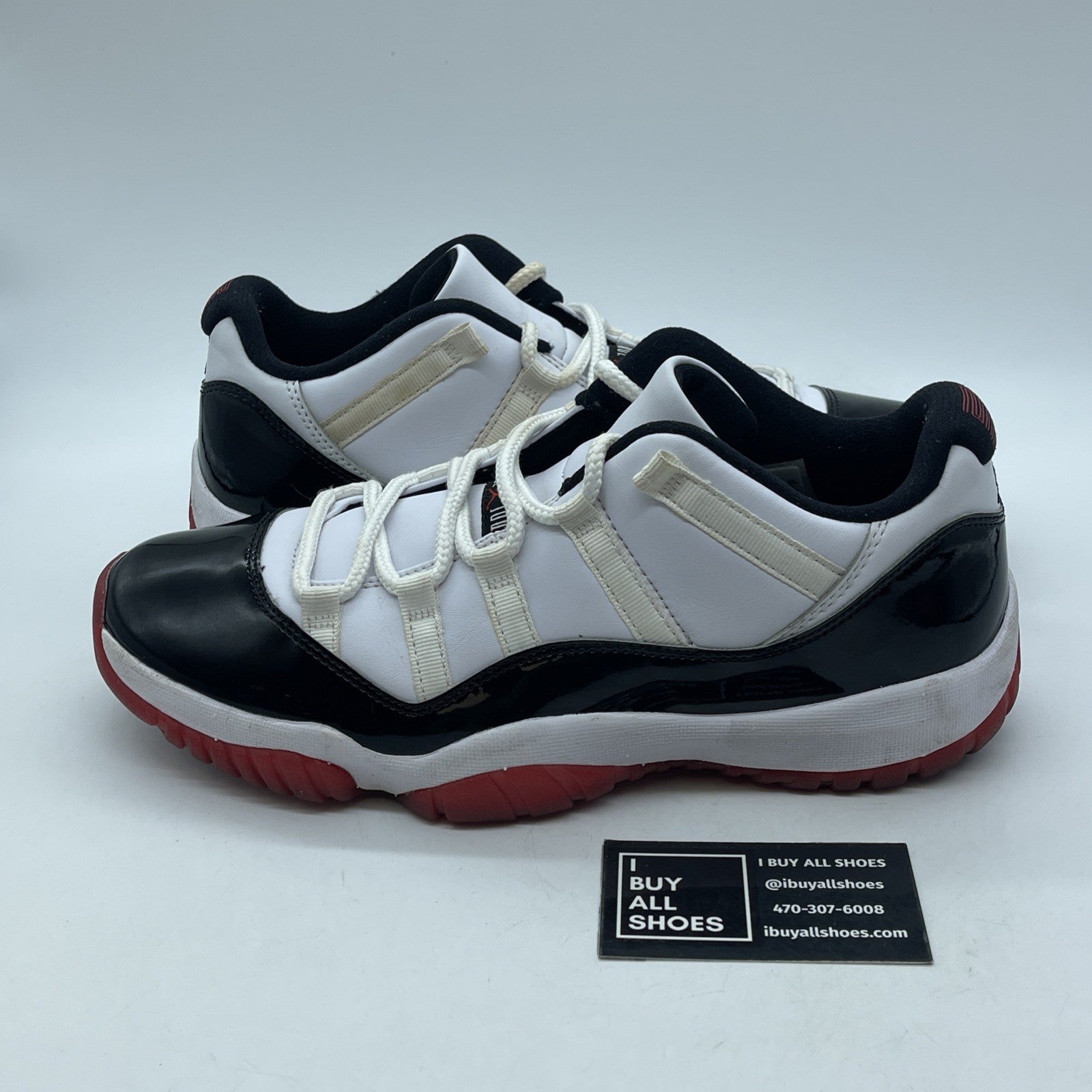 Size 10 - Air Jordan 11 Retro Low Concord-Bred Black White Leather (AV2187-160)