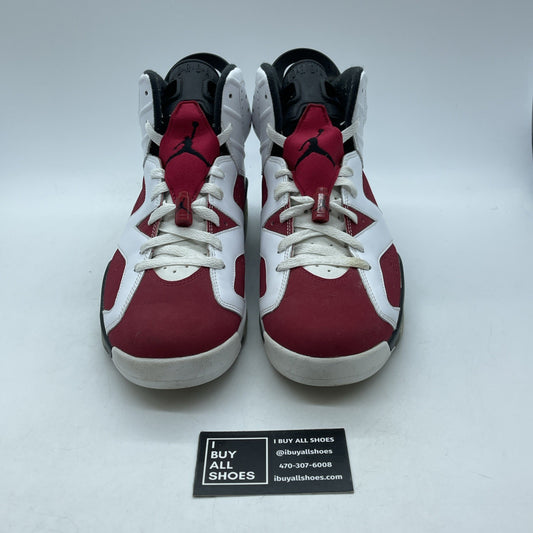 Size 10.5 - Air Jordan 6 Retro 2014 Carmine White Red Suede (384664-160)
