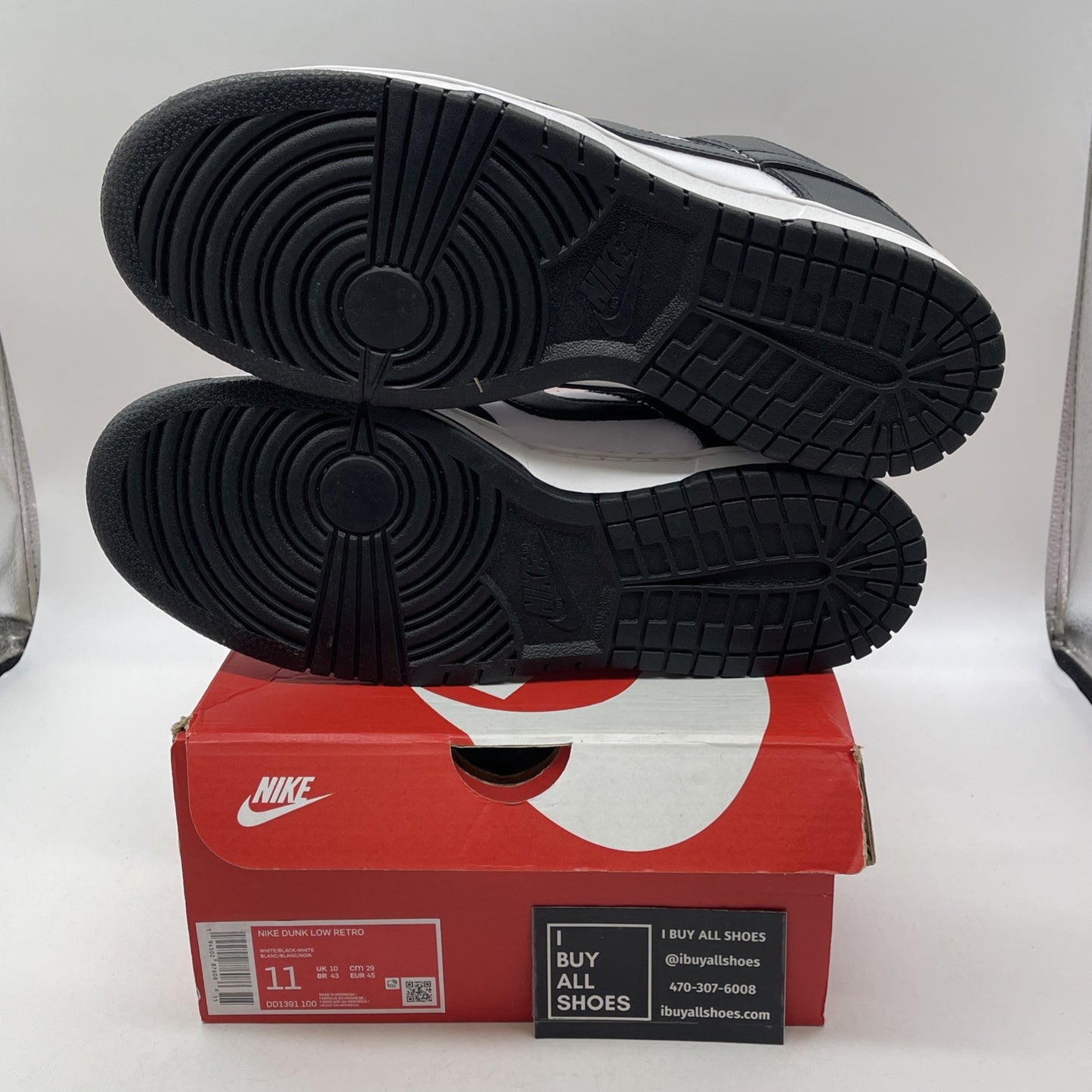 Size 11 - Nike Dunk Low Black White Leather (DD1391-100)