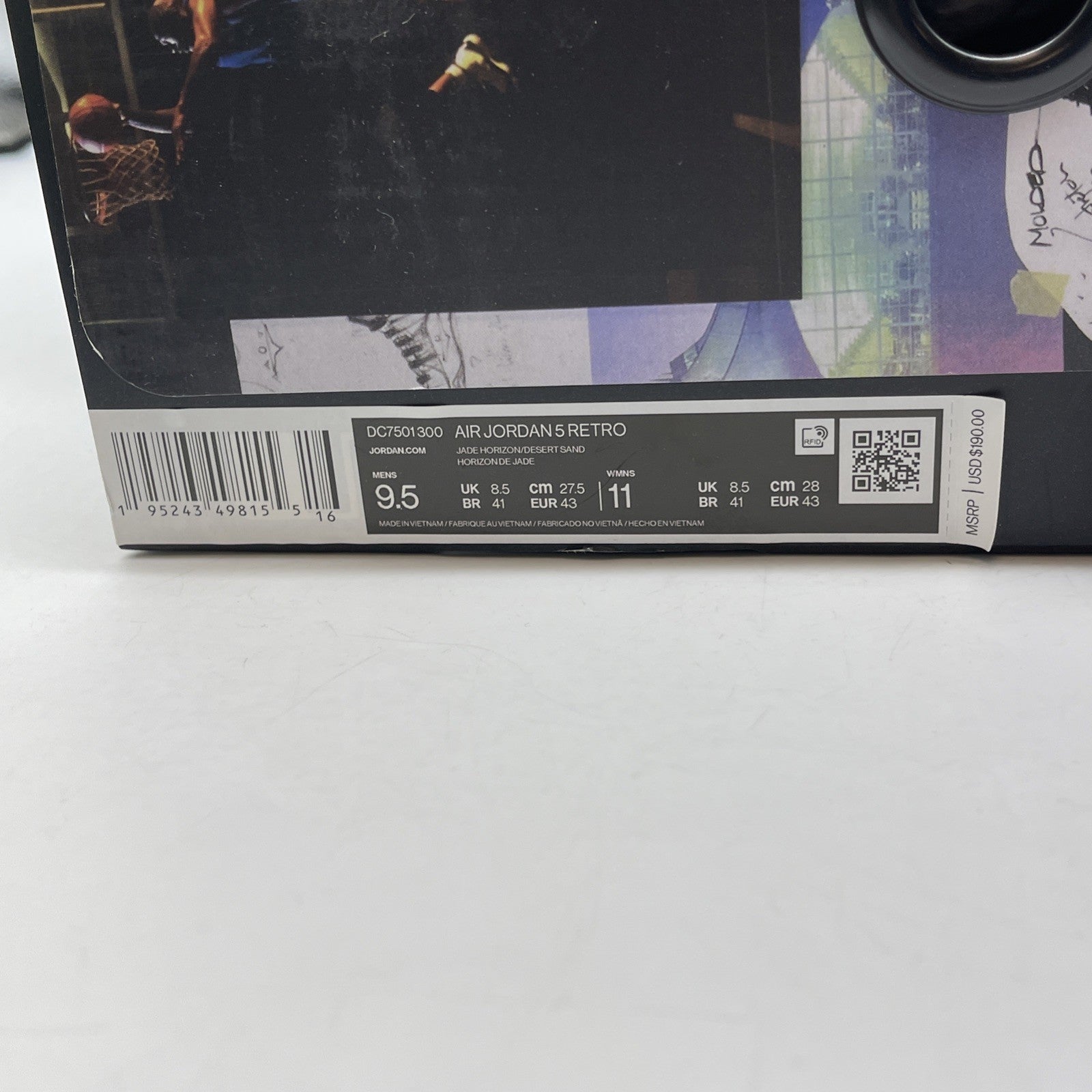 Size 9.5 - Jordan 5 JADE HORIZON Blue White Suede (DC7501300)