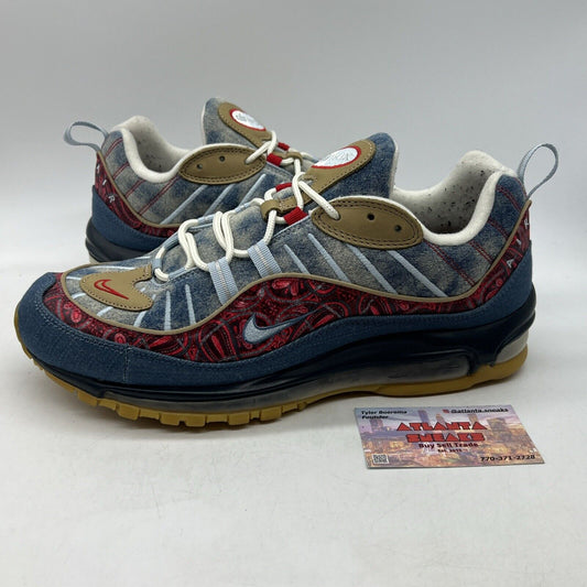 Size 11 - Nike Air Max 98 Wild West Blue Red Gum Jean Tan (BV6045-400)