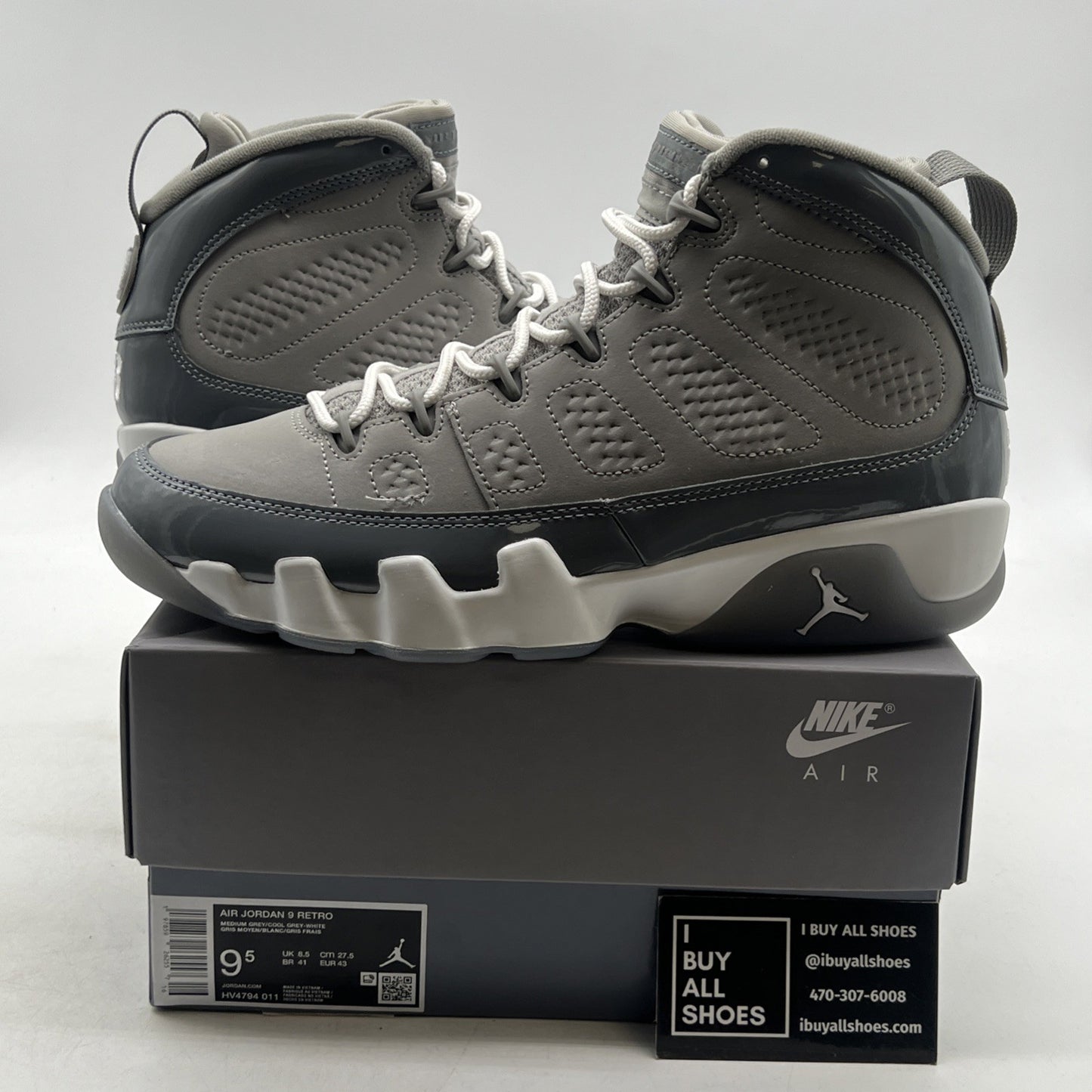 Size 9.5 - Air Jordan 9 Retro 2025 Cool Grey (HV4794-011)
