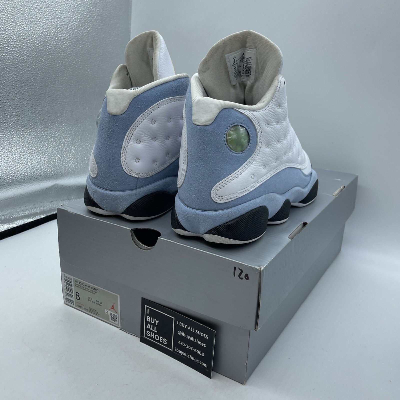 Size 8 - Air Jordan 13 Retro Blue Grey White Suede Leather (414571-170)