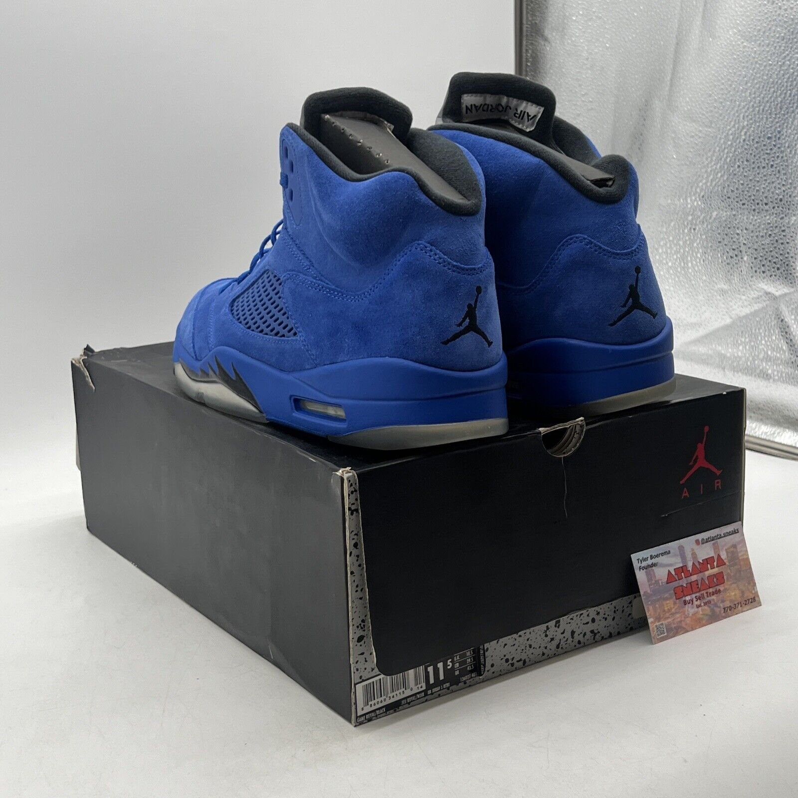 Size 11.5 - Air Jordan 5 Retro Blue Suede Black Grey Suede (136027-401)