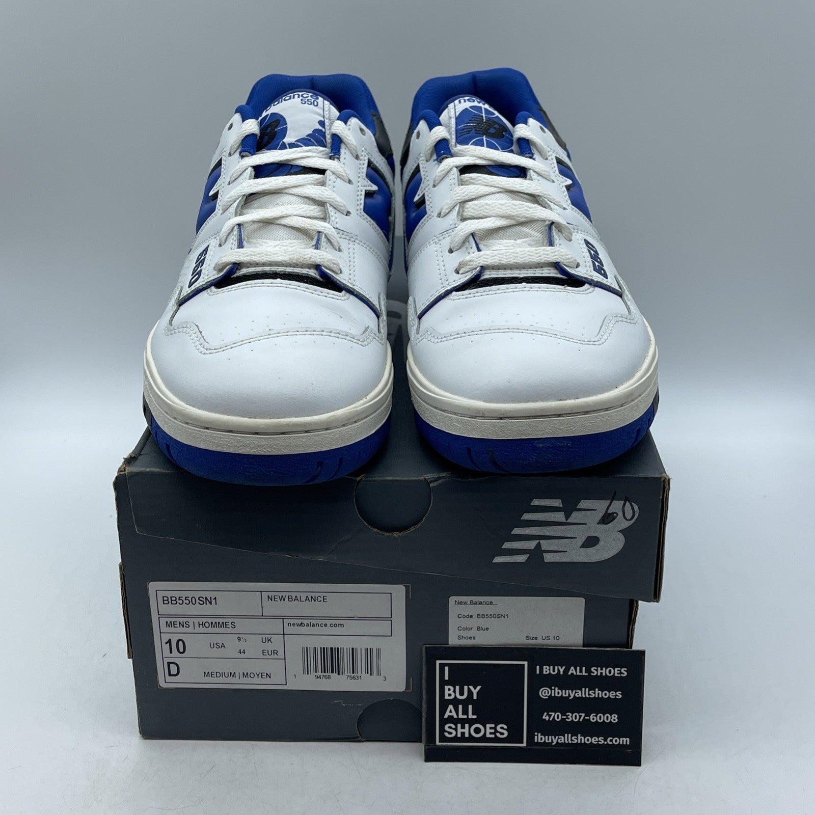 Size 10 - New Balance 550 White Team Royal (BB550SN1)