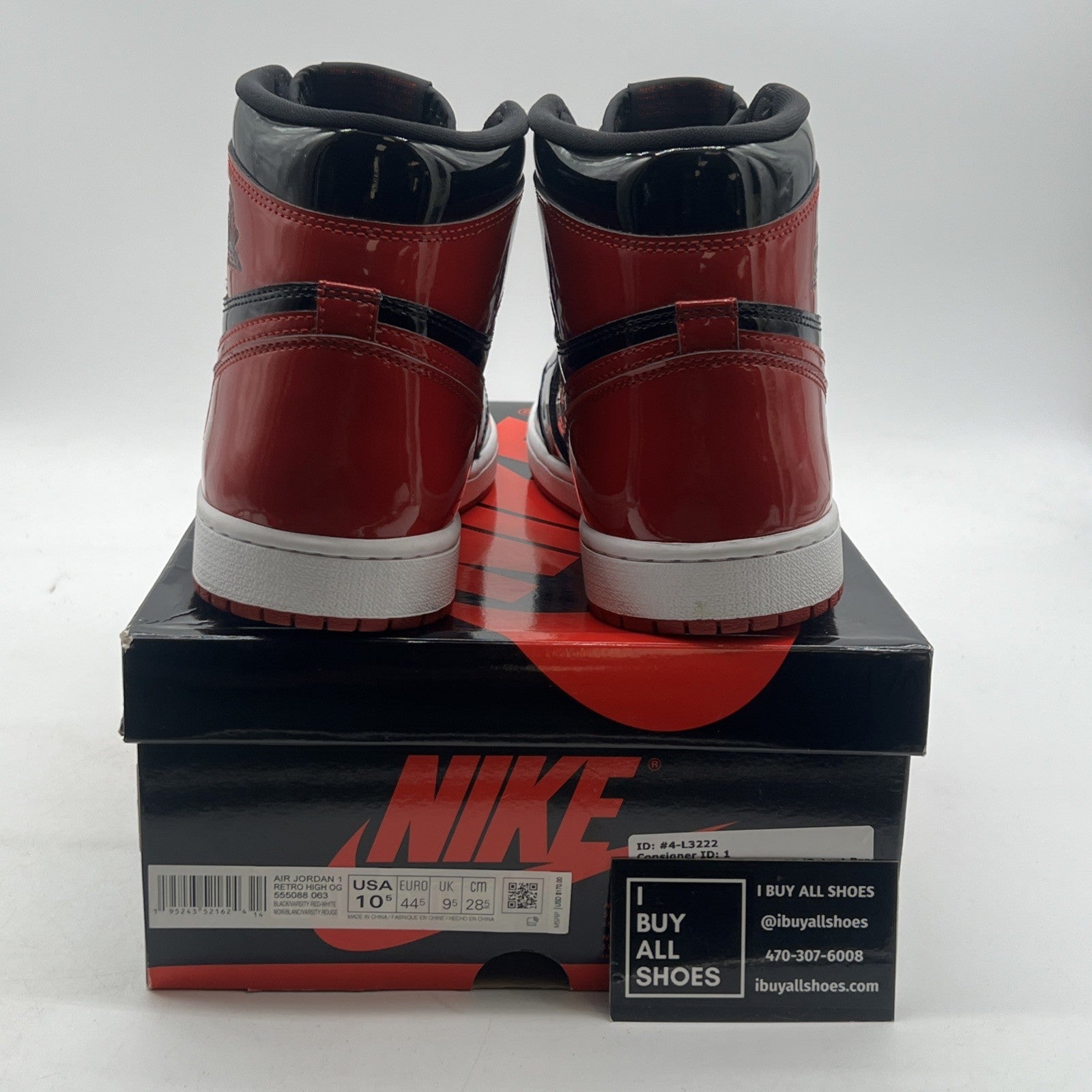 Size 10.5 - Air Jordan 1 Retro OG High Patent Bred (555088-063)