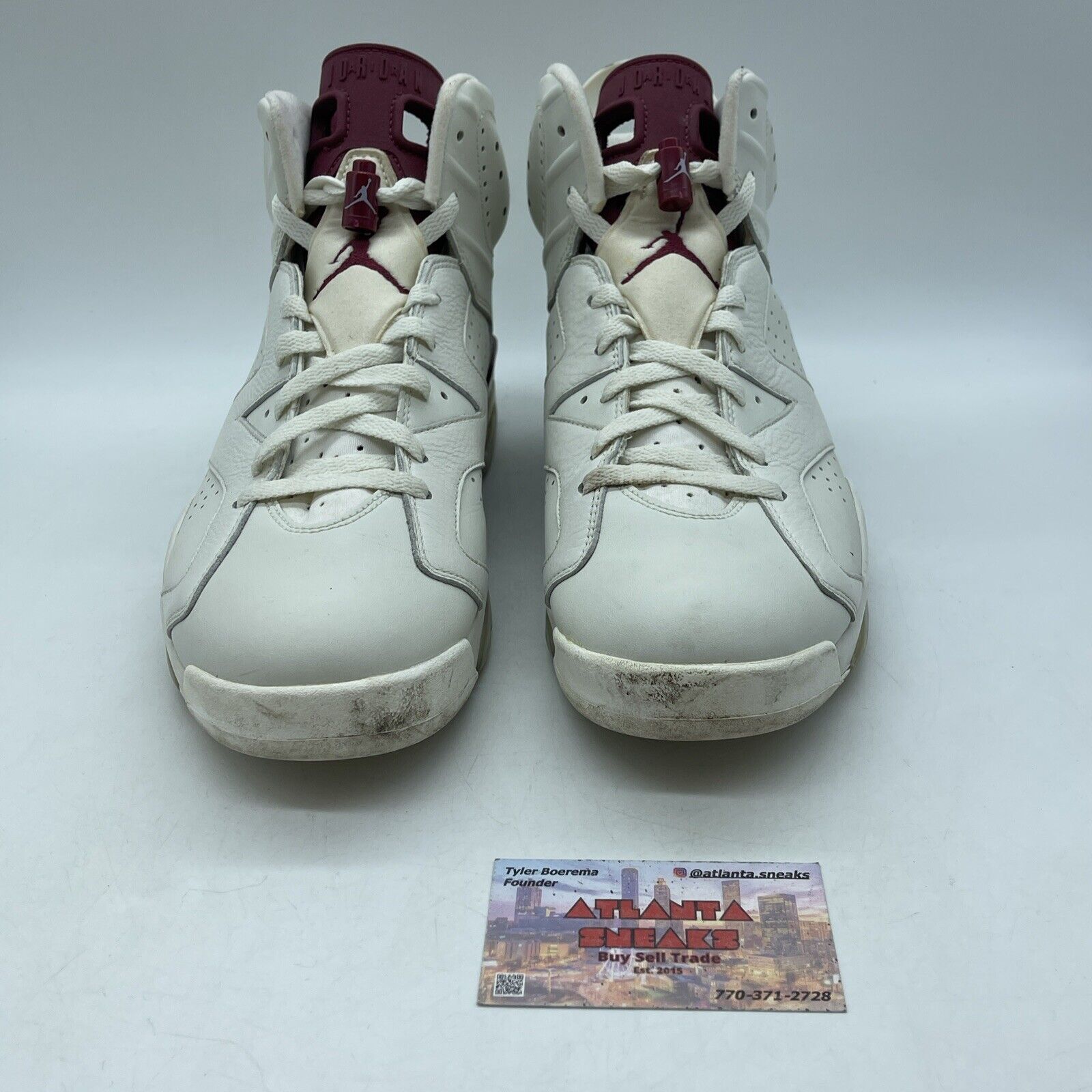 Size 12 - Air Jordan 6 Retro 2015 Maroon Tan Leather (384664-116)