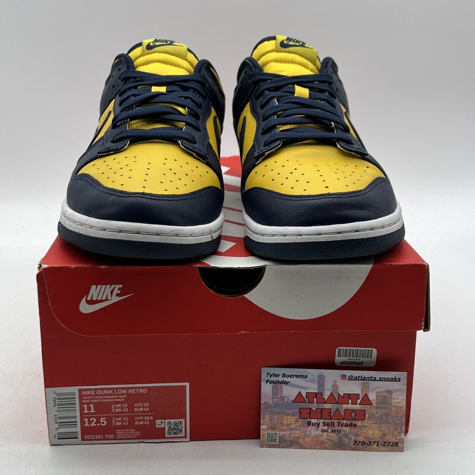 Size 11 - Nike Dunk Low Michigan 2021 Navy Yellow White Leather (DD1391-700)