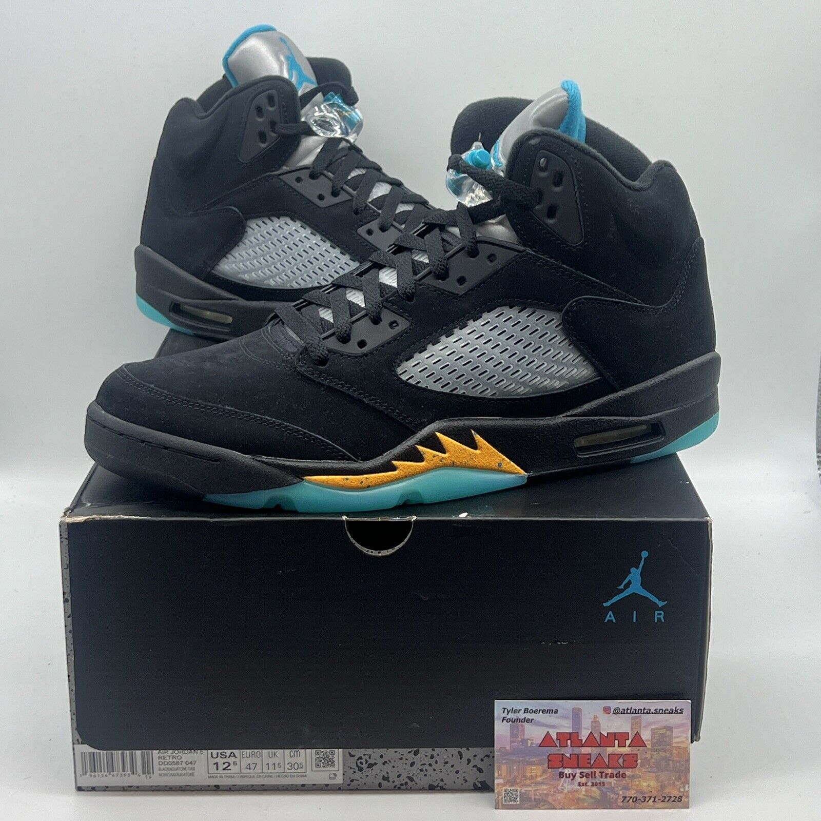 Size 12.5 - Jordan 5 Retro Mid Aqua Brand New Og All