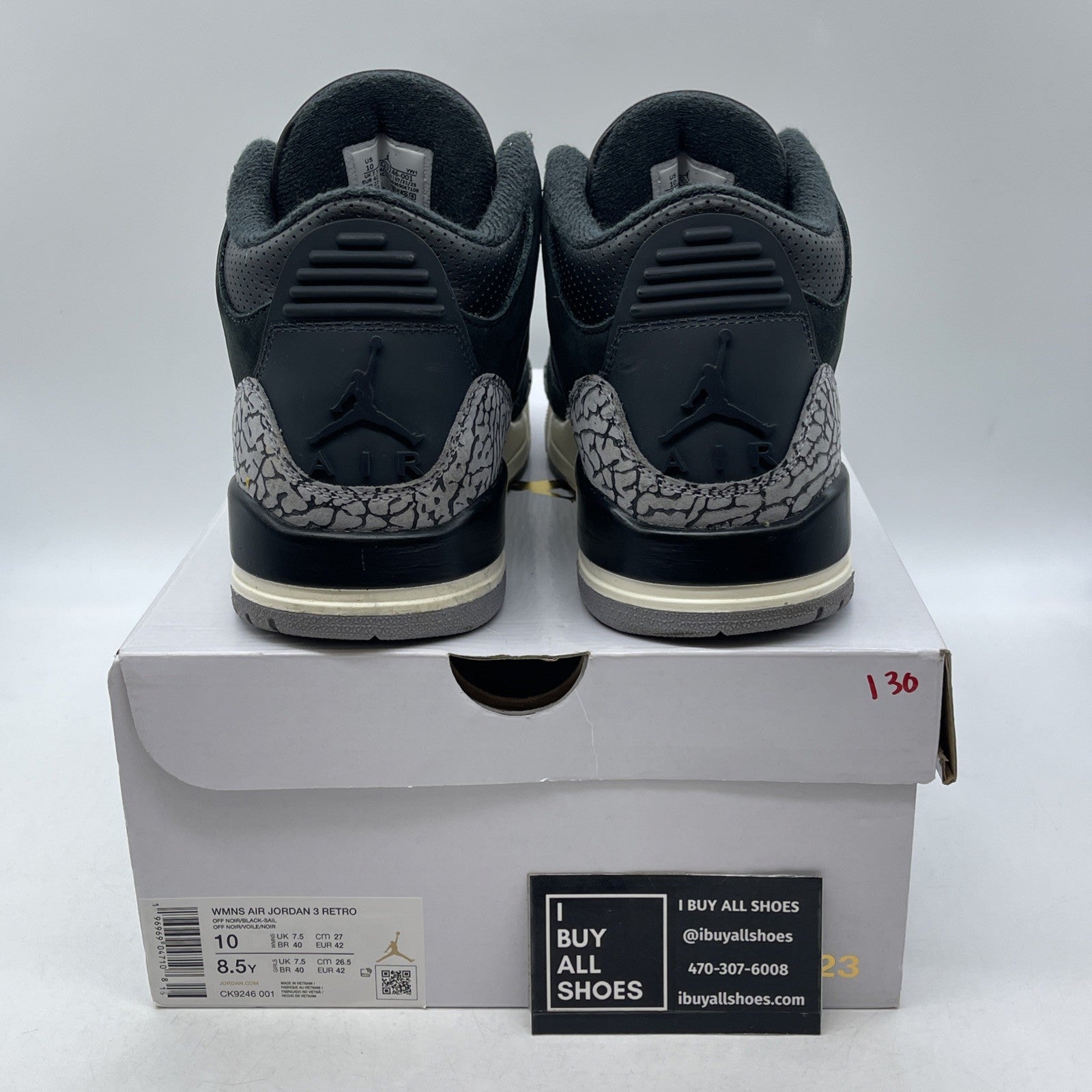 Size 10W - Air Jordan 3 Retro Off Noir (CK9246-001)