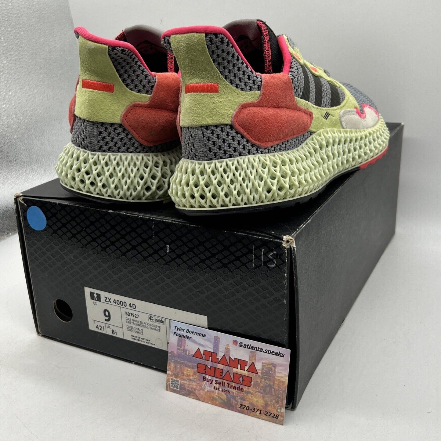 Size 9 - adidas ZX 4000 Futurecraft 4D Grey Yellow (BD7927)