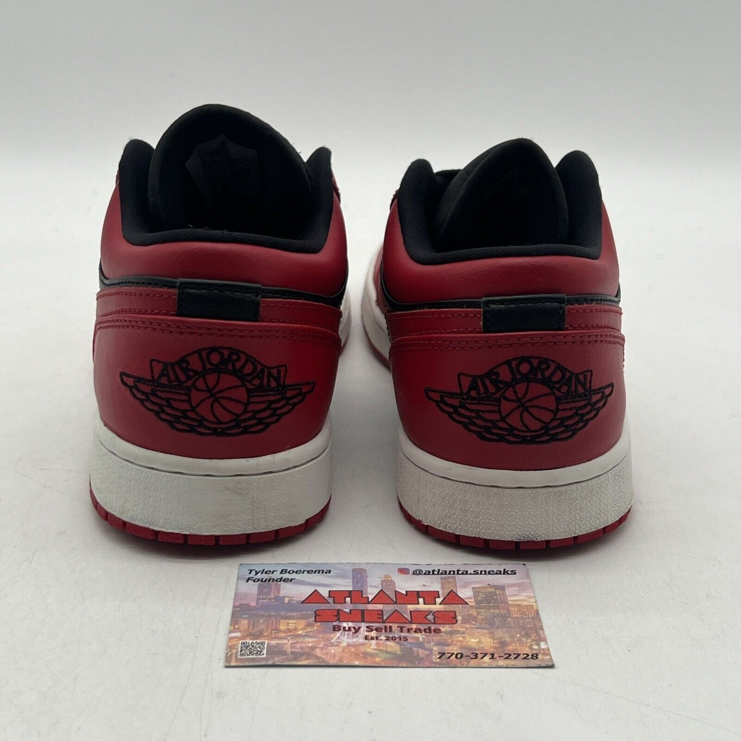 Size 9 - Air Jordan 1 Low Reverse Bred Black White Red Leather (553558-606)