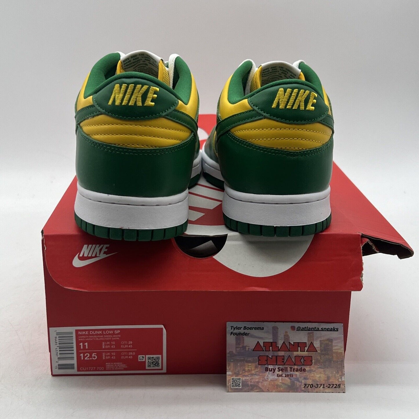 Size 11 - Nike Dunk SP 2020 Low Brazil Yellow Green White (CU1727-700).