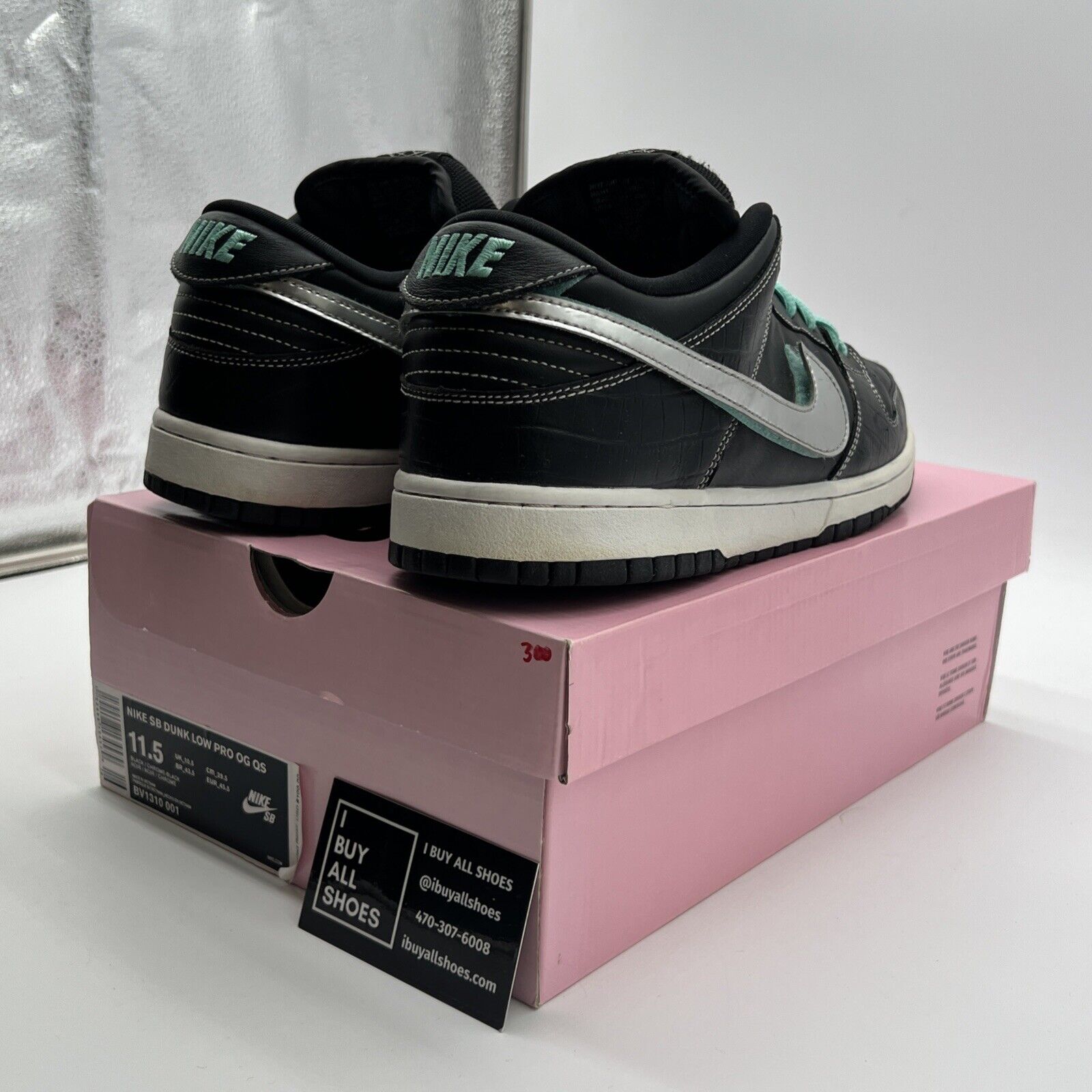 Size 11.5 - Nike Diamond Supply Co. x Dunk Pro SB Low Black Diamond (BV1310-001)