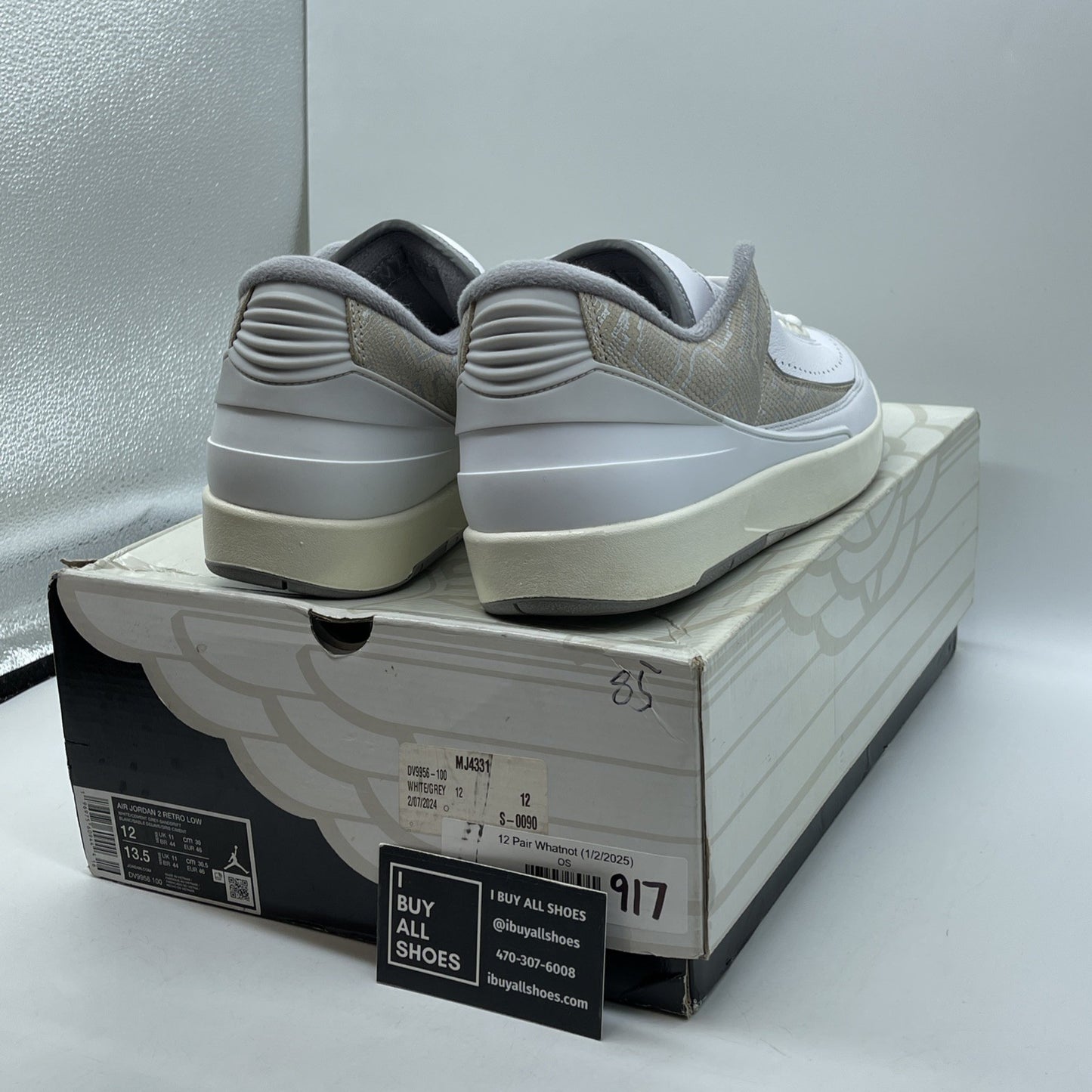 Size 12 - Air Jordan 2 Retro Low Python Grey Brown Suede Leather (DV9956-100)