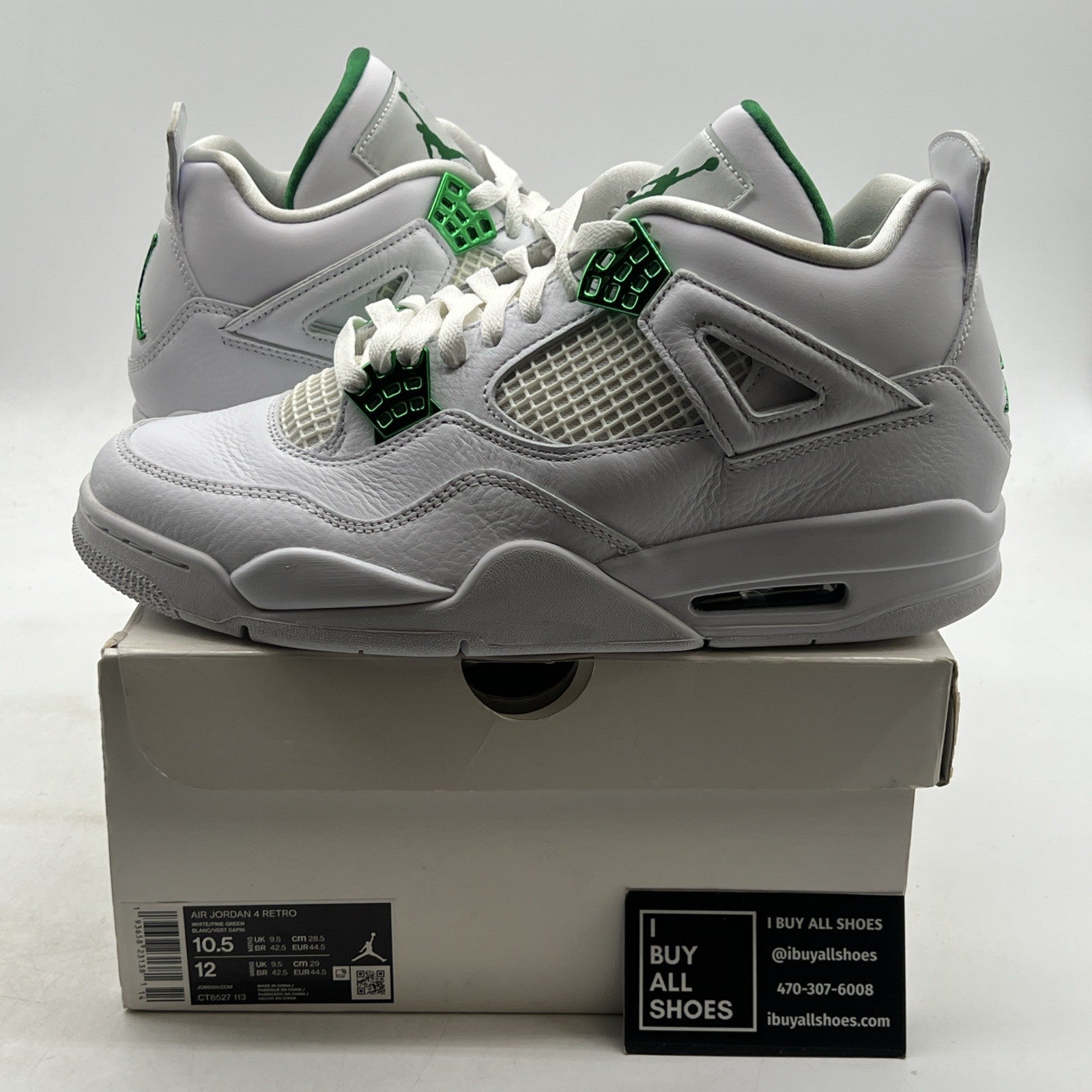 Size 10.5 - Air Jordan 4 Retro Green Metallic (CT8527-113)