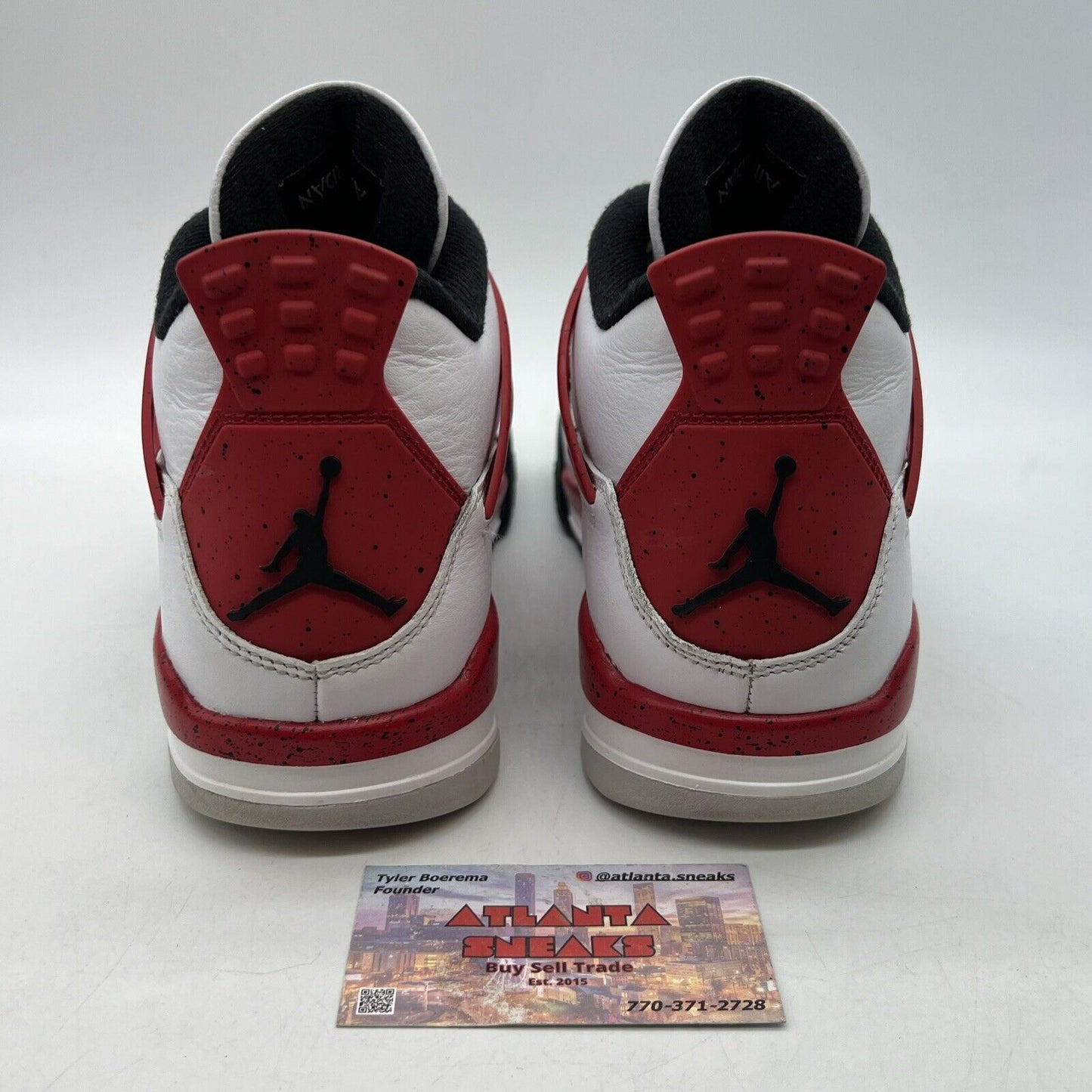 Size 10 - Jordan 4 Retro Mid Red Cement White Red Black Leather (DH6927-161)