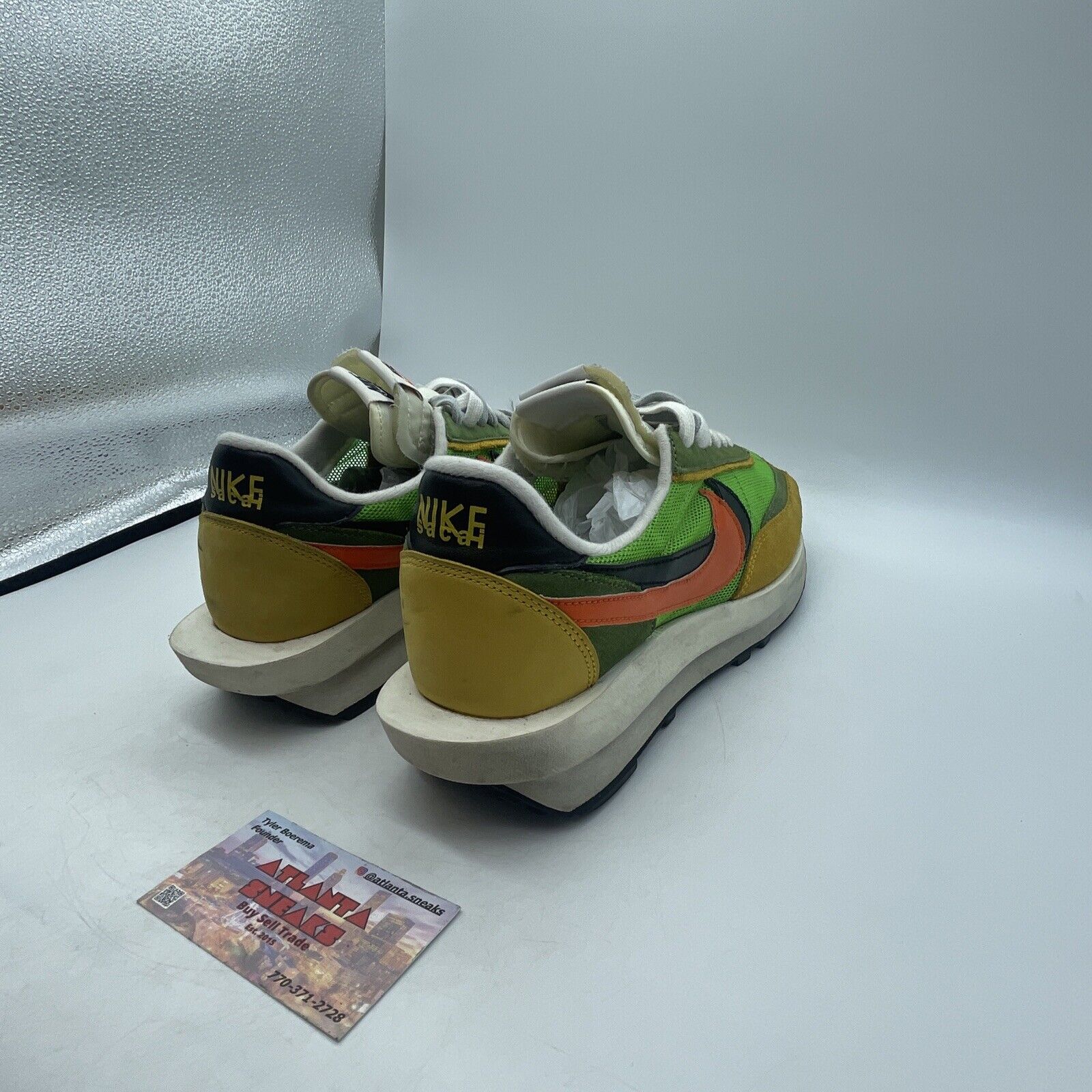 Size 10.5 - Nike sacai x LDWaffle Green Gusto Yellow Orange Black (BV0073-300)