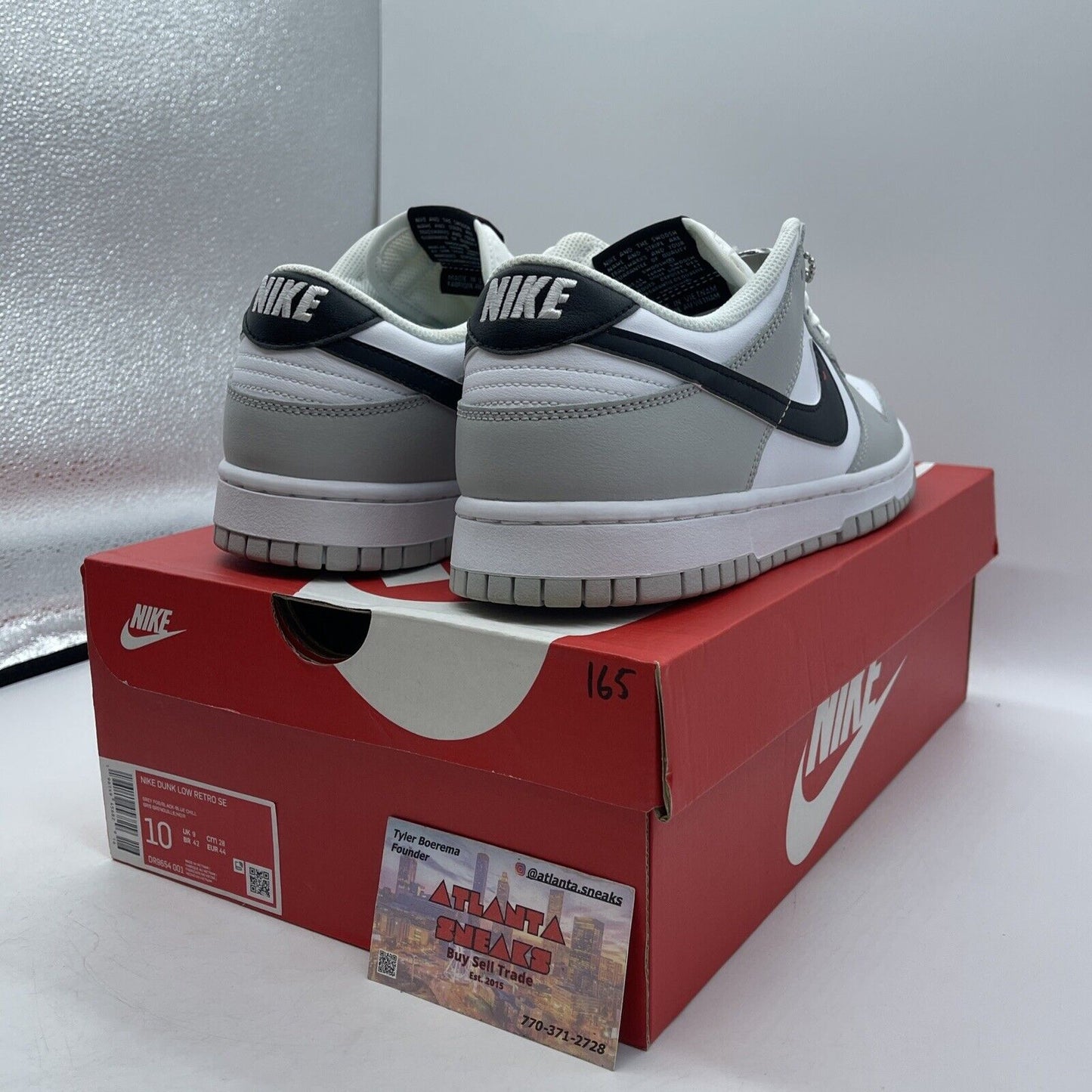 Size 10 - Nike Dunk Low SE Lottery Pack - Grey Fog White Black (DR9654-001)