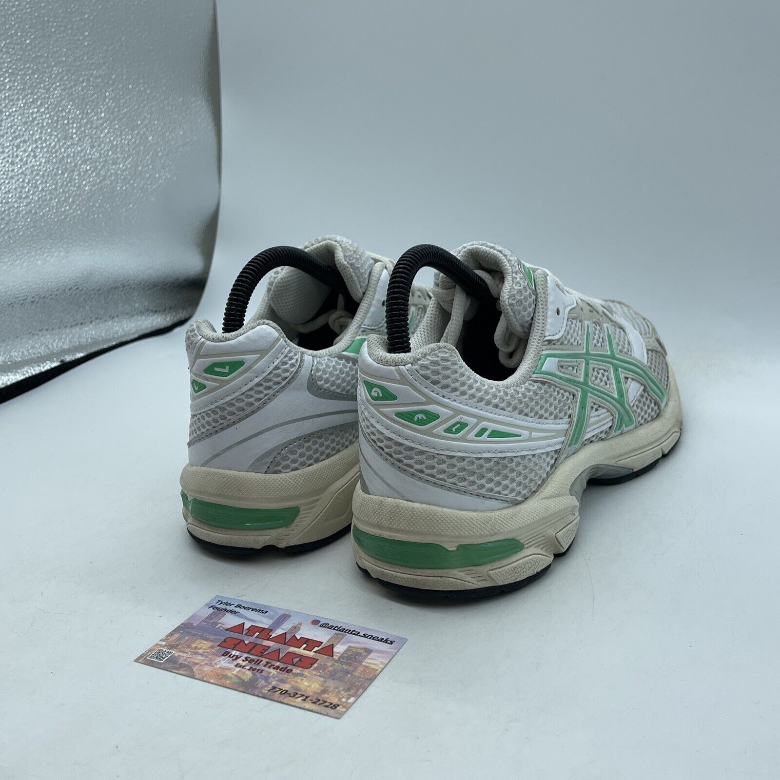 Size 8.5W - ASICS Gel 1130 White Malachite Green White Silver (1202A164-114)