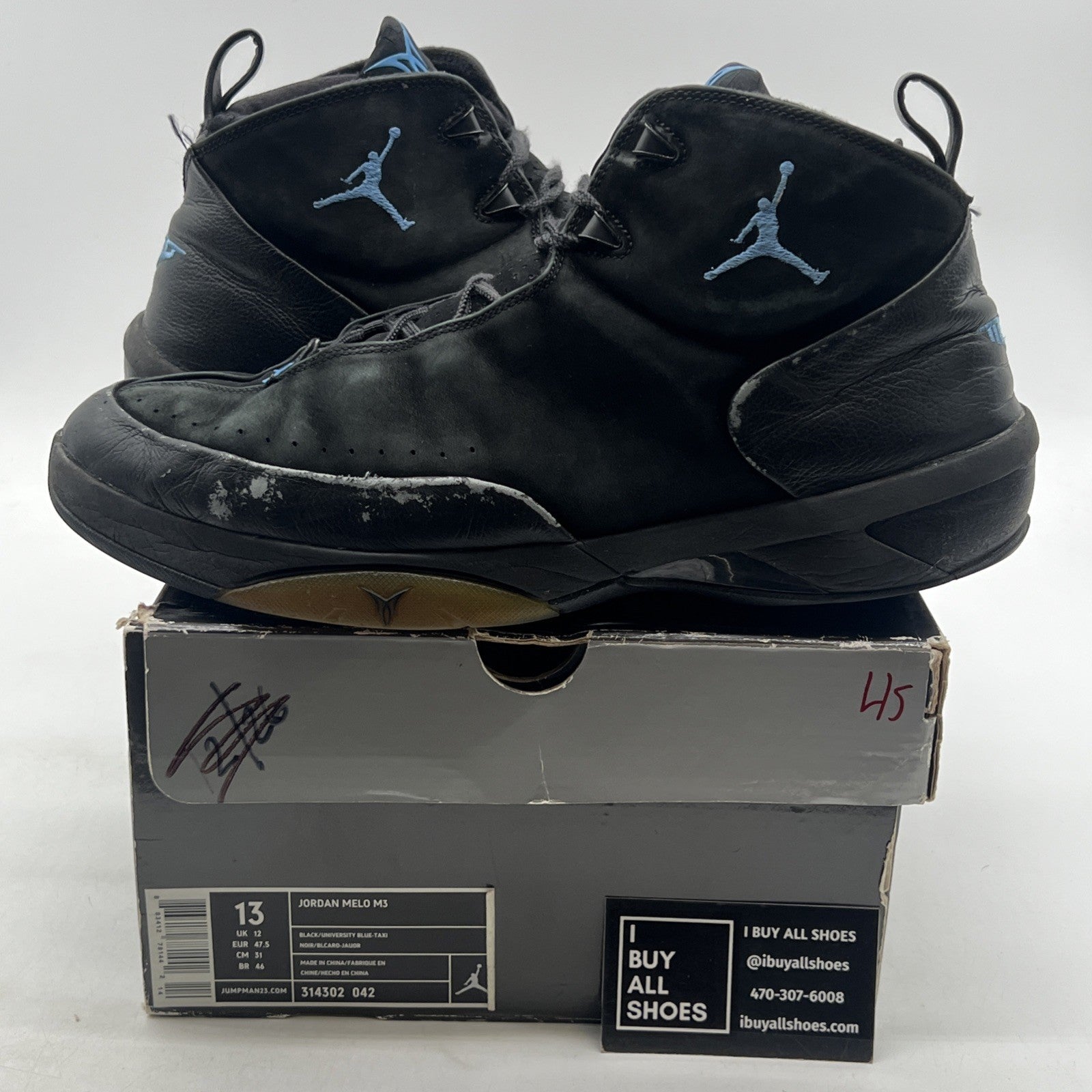 Size 13 - Air Jordan Melo M3 Black University Blue (314302-042)
