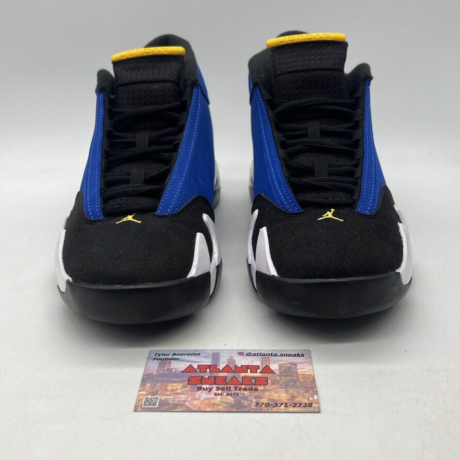 Size 9 - Air Jordan 14 Retro Laney Blue Yellow Black Suede (487471-407)