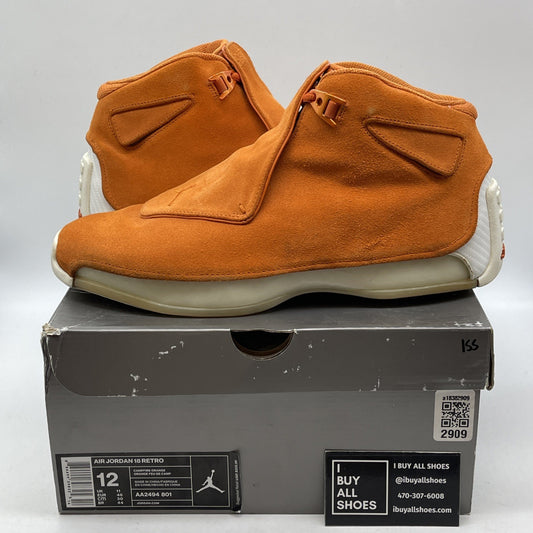 Size 12 - Air Jordan 18 Retro Orange Suede White (AA2494-801)