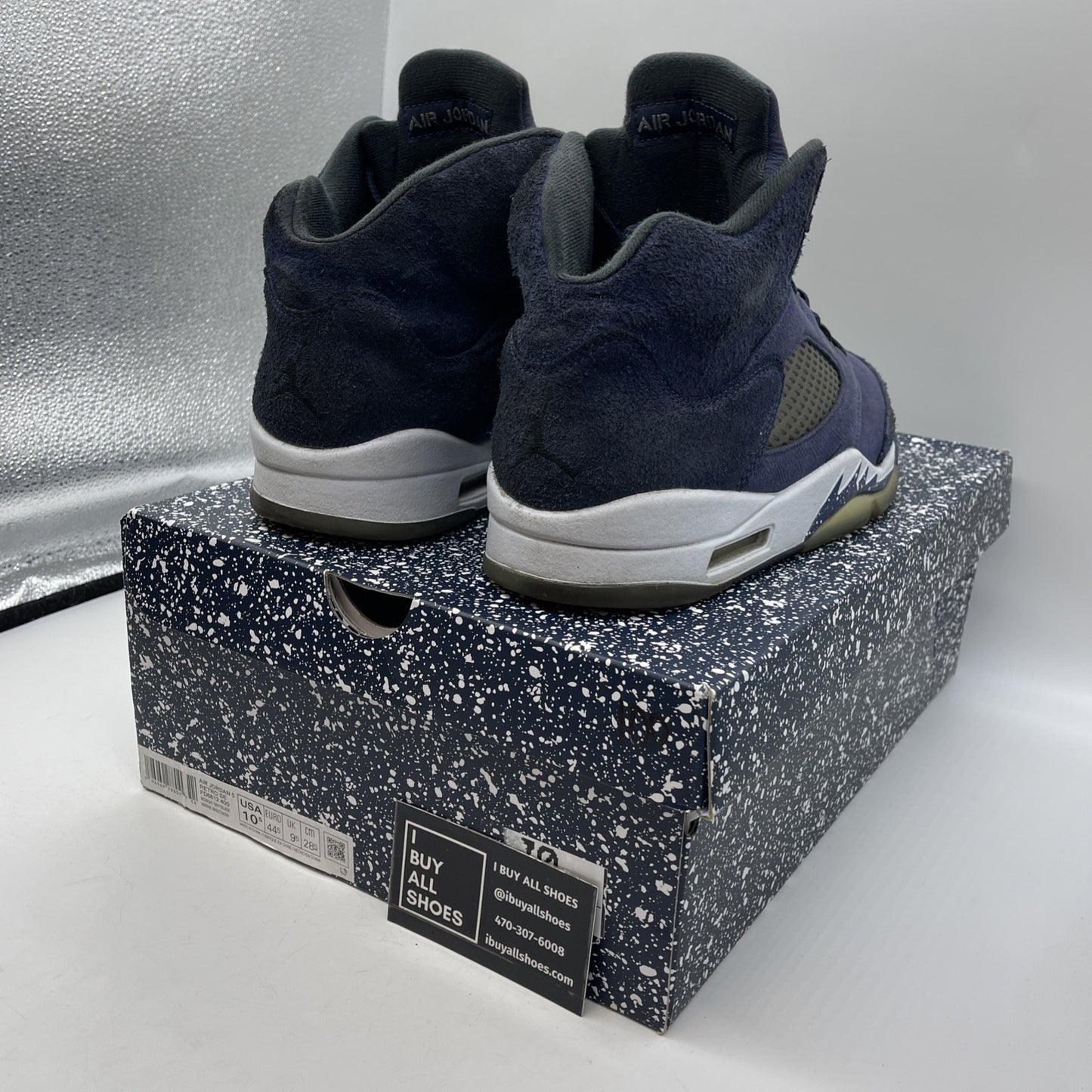 Size 10.5 - Air Jordan 5 Retro SE Midnight Navy Grey Suede (FD6812-400)