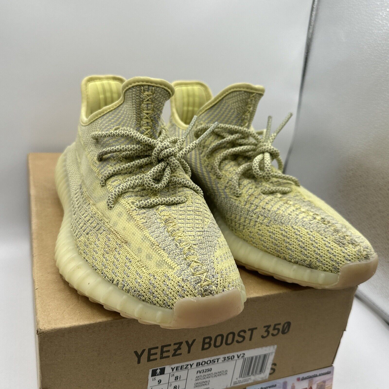 Size 9 - adidas Yeezy Boost 350 V2 Antlia Non-Reflective Yellow Grey Tint Comfy