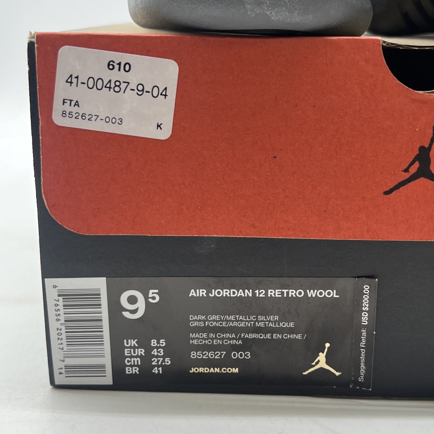 Size 9.5 - Air Jordan 12 Retro Wool (852627-003)