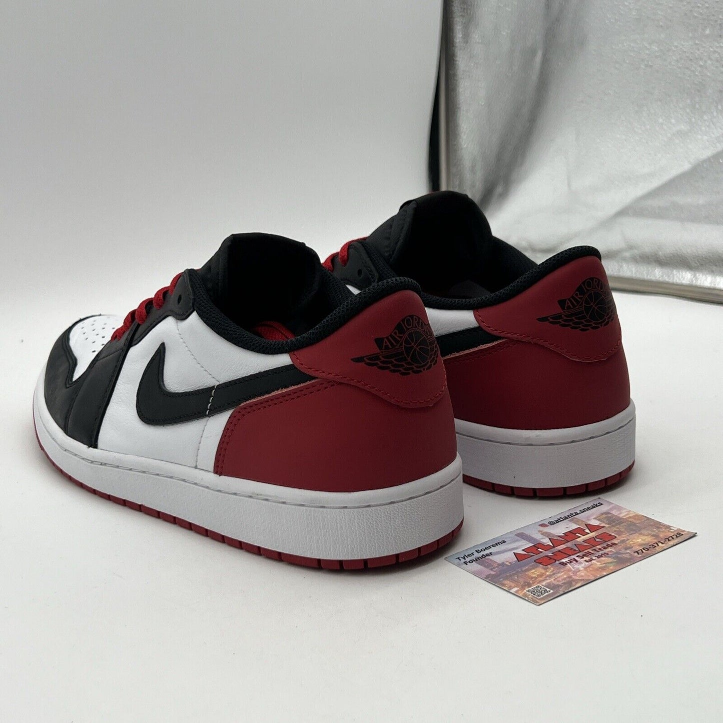 Size 12.5 - Air Jordan 1 Retro OG Low Black Toe Red White Leather (CZ0790-106)