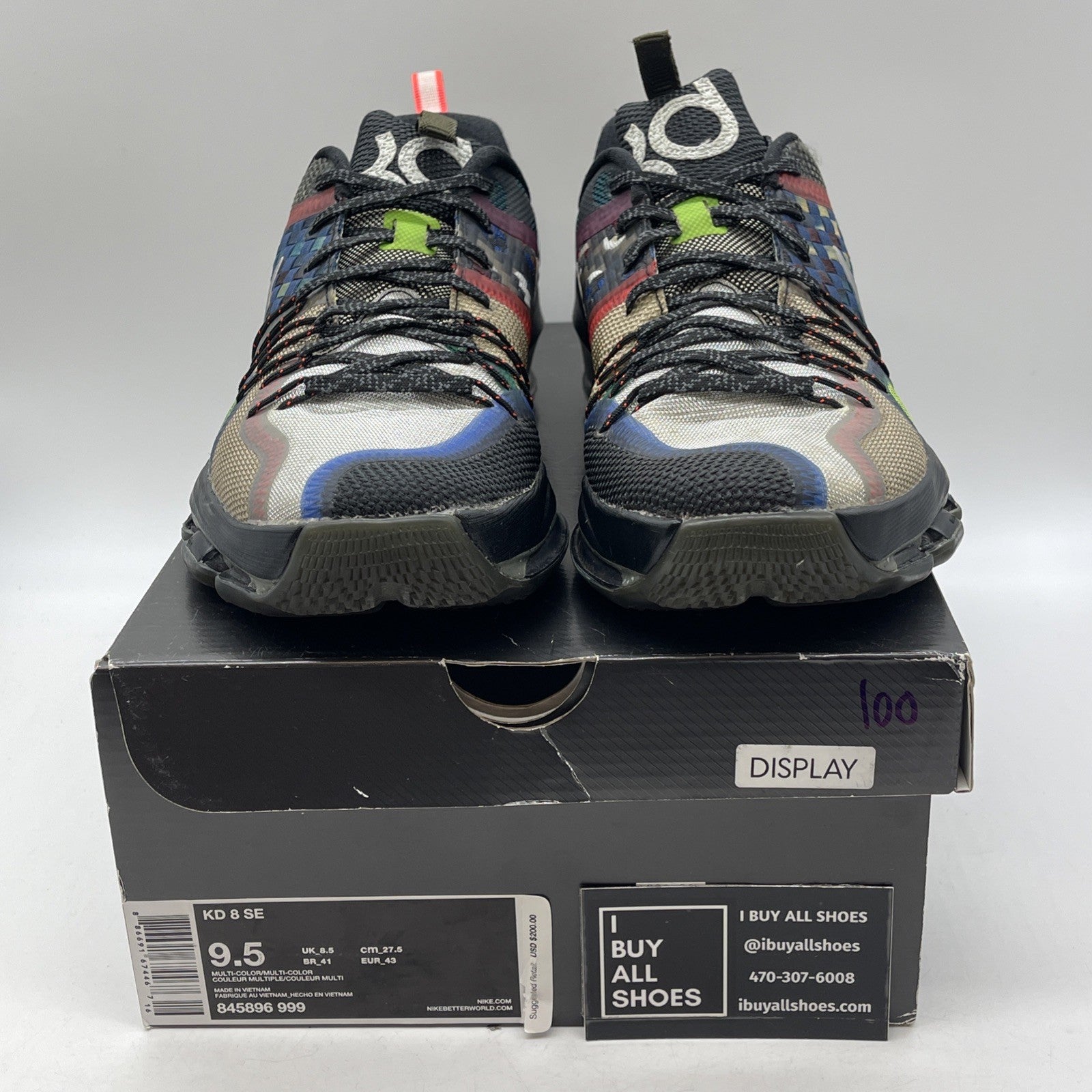 Size 9.5 - Nike KD 8 SE What The Black Blue Brown Suede Leather (845896-999)