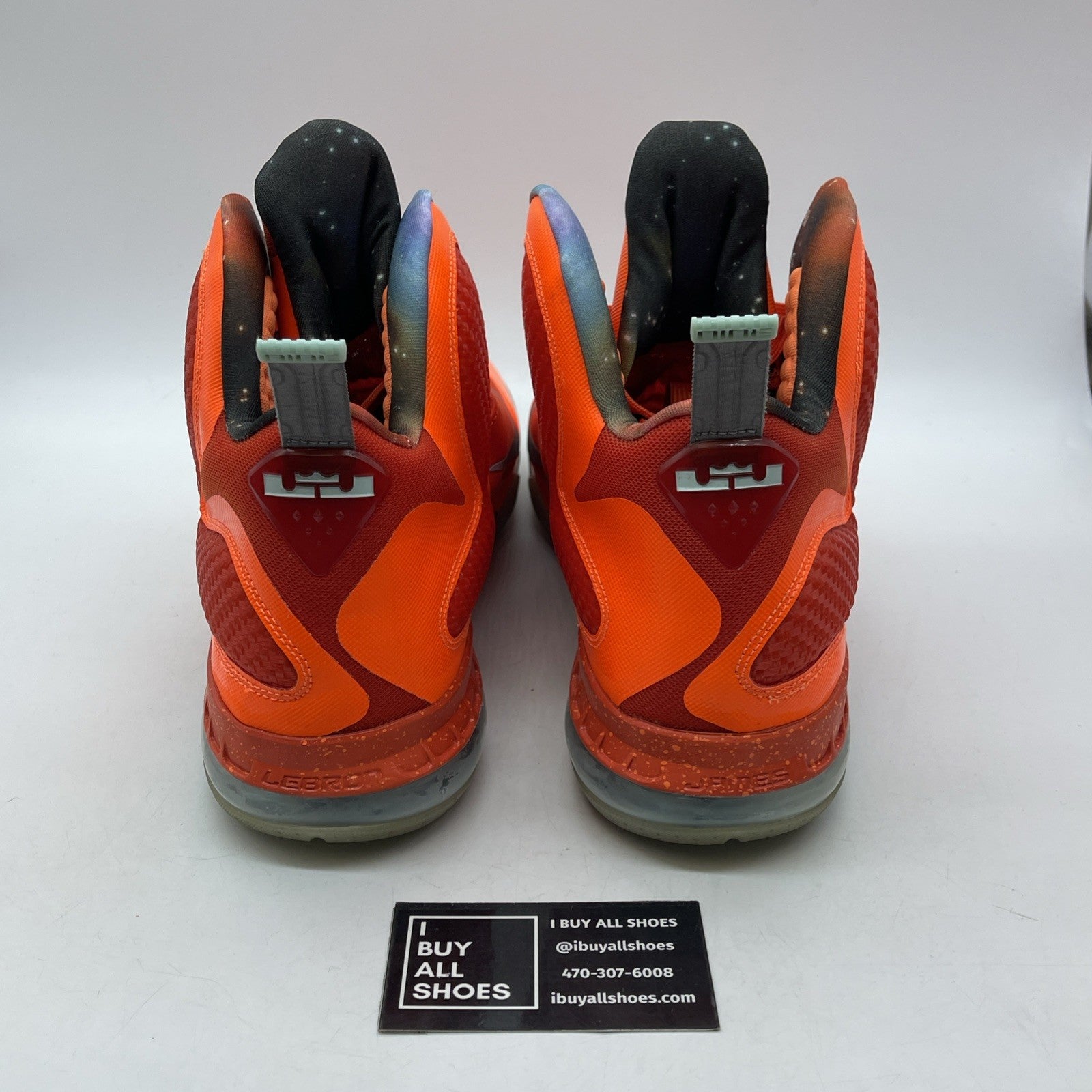 Size 13 - Nike LeBron 9 AS 2012 Big Bang Grey Orange Leather (520811-800)
