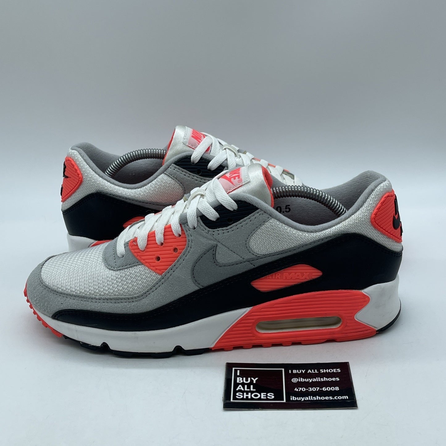 Size 10.5 - Nike Air Max 90 2020 Infrared Grey Black Suede Leather (CT1685-100)