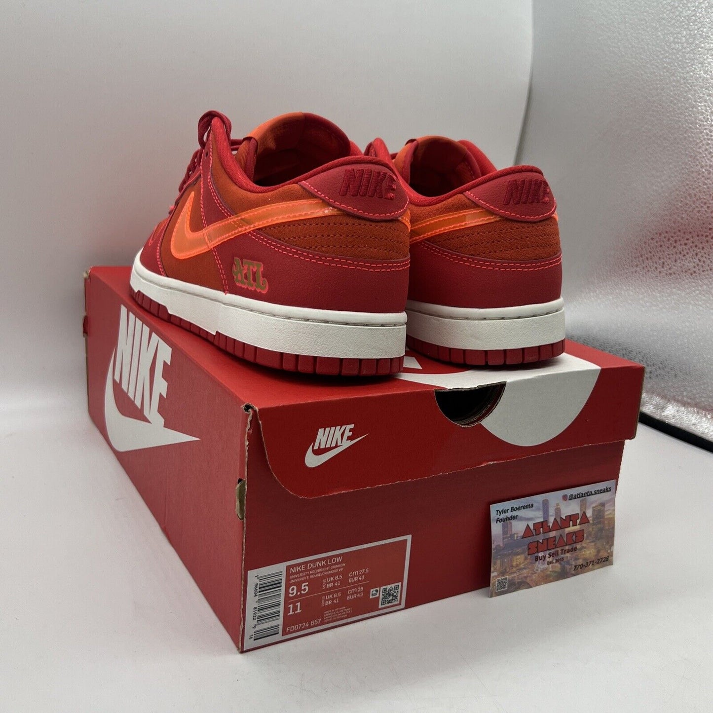 Size 9.5 - Nike Dunk Low Atlanta 2023 Brand New Og All